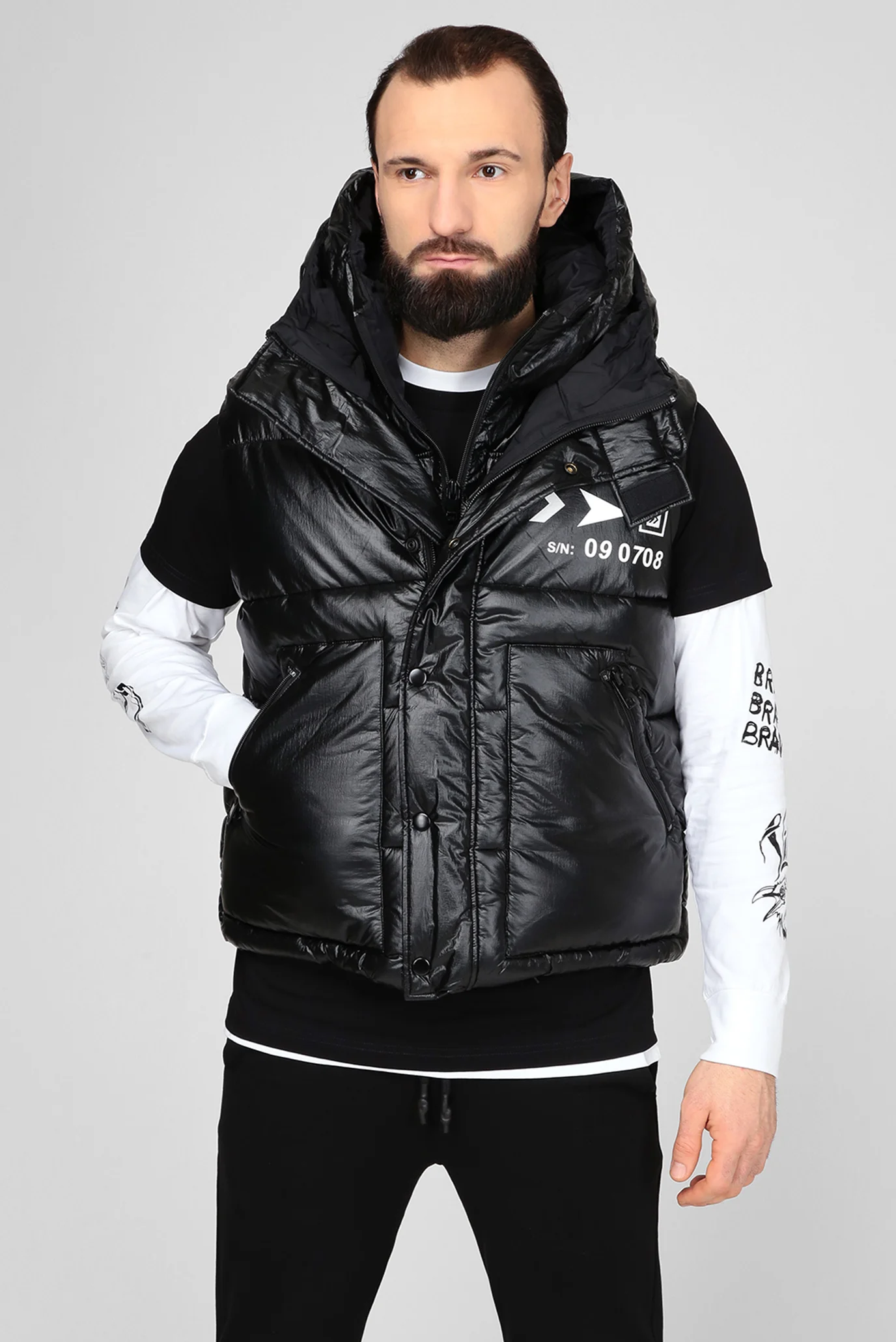 Мужской черный жилет W-SELLERS Diesel A01817 0ICAL — MD-Fashion