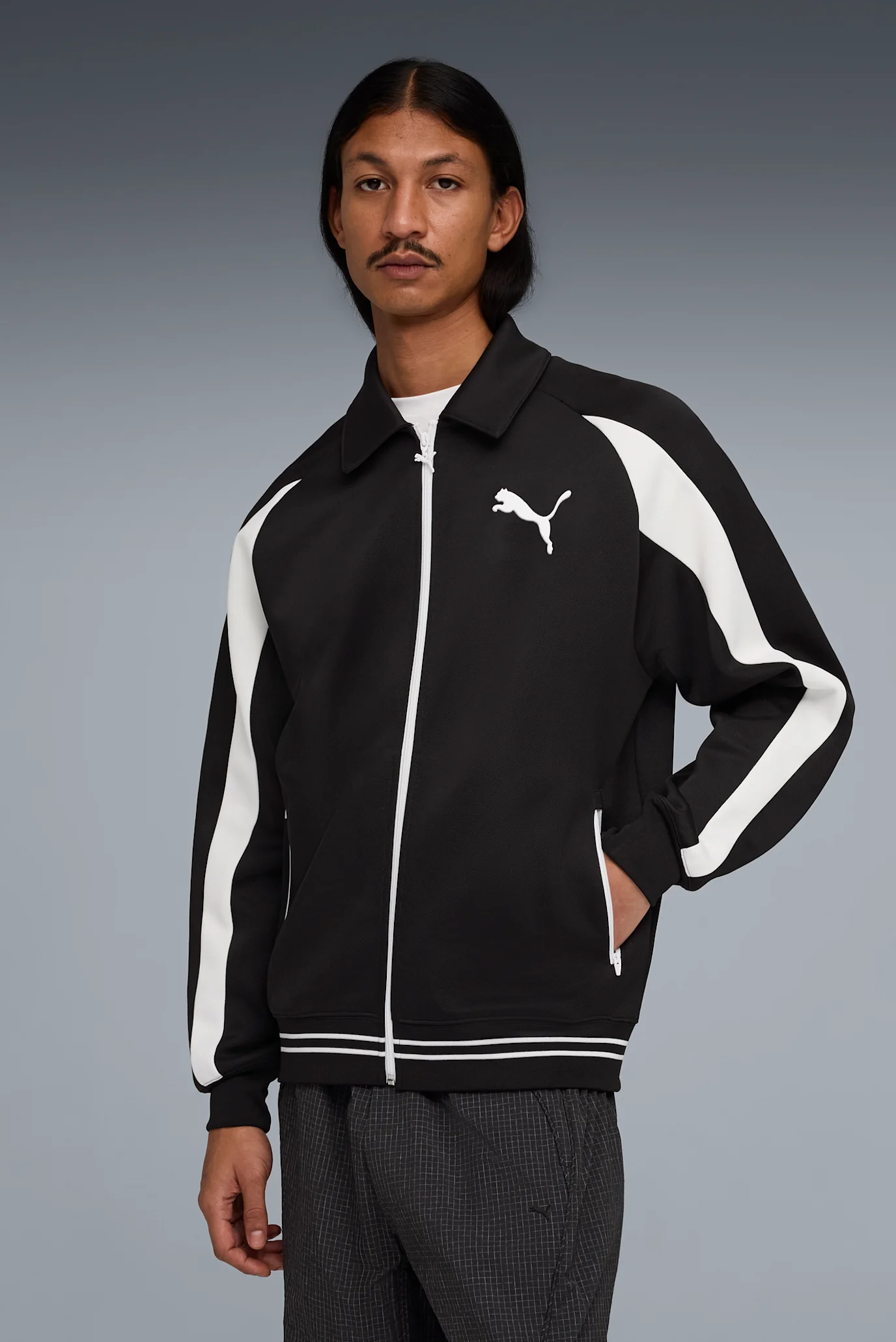Мужская черная спортивная кофта T7 Big Cat Track Jacket Men PUMA