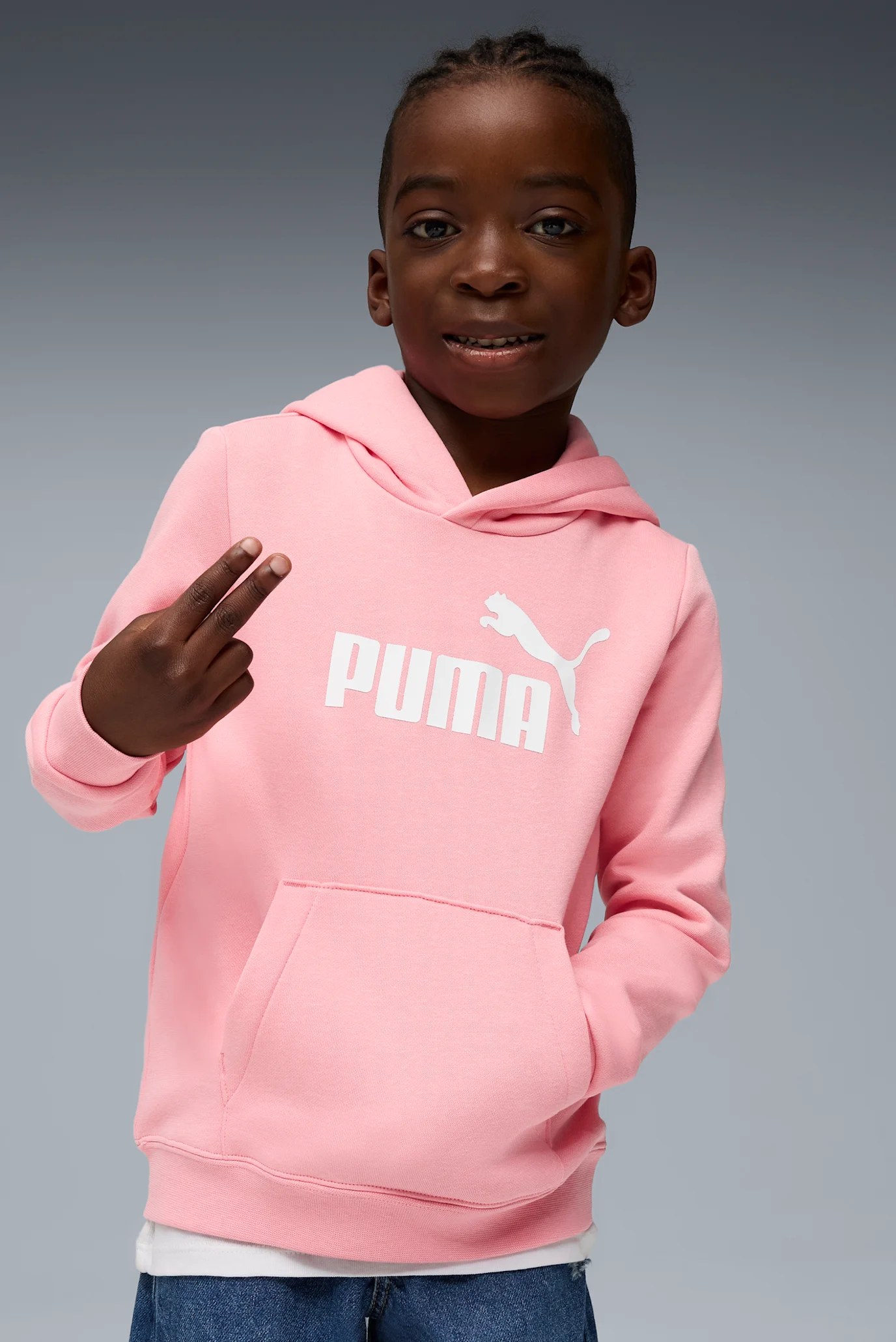 Детское розовое худи ESS No. 1 Logo Fleece Hoodie Kids PUMA