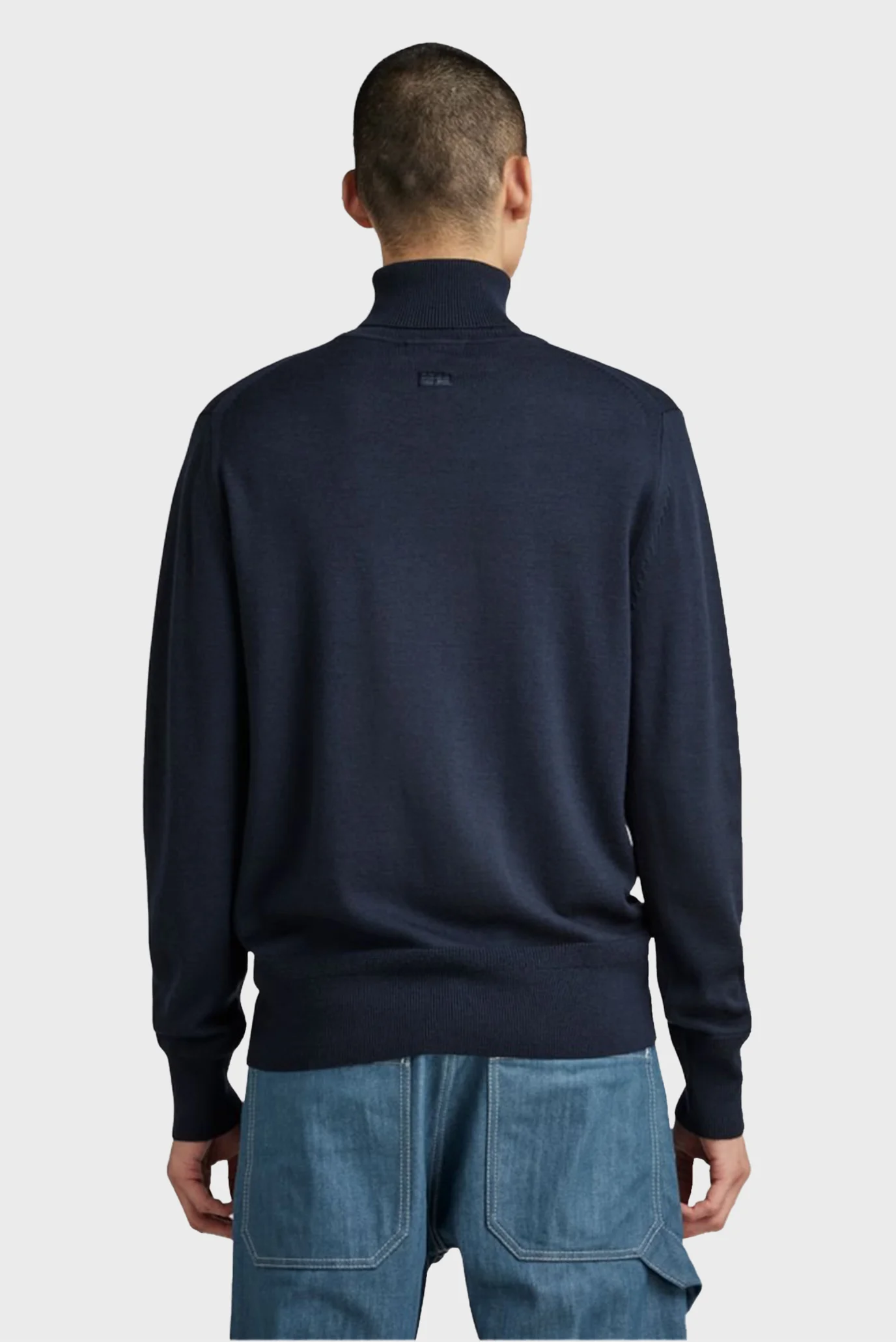 Мужской темно-синий шерстяной гольф Premium core turtle G-Star RAW