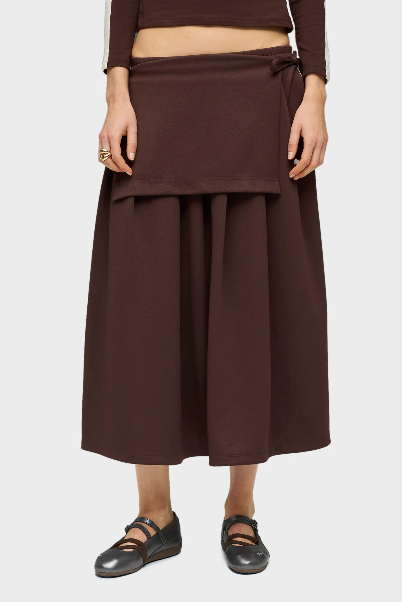 Жіноча коричнева спідниця T7 Midi Pleated Skirt Women PUMA