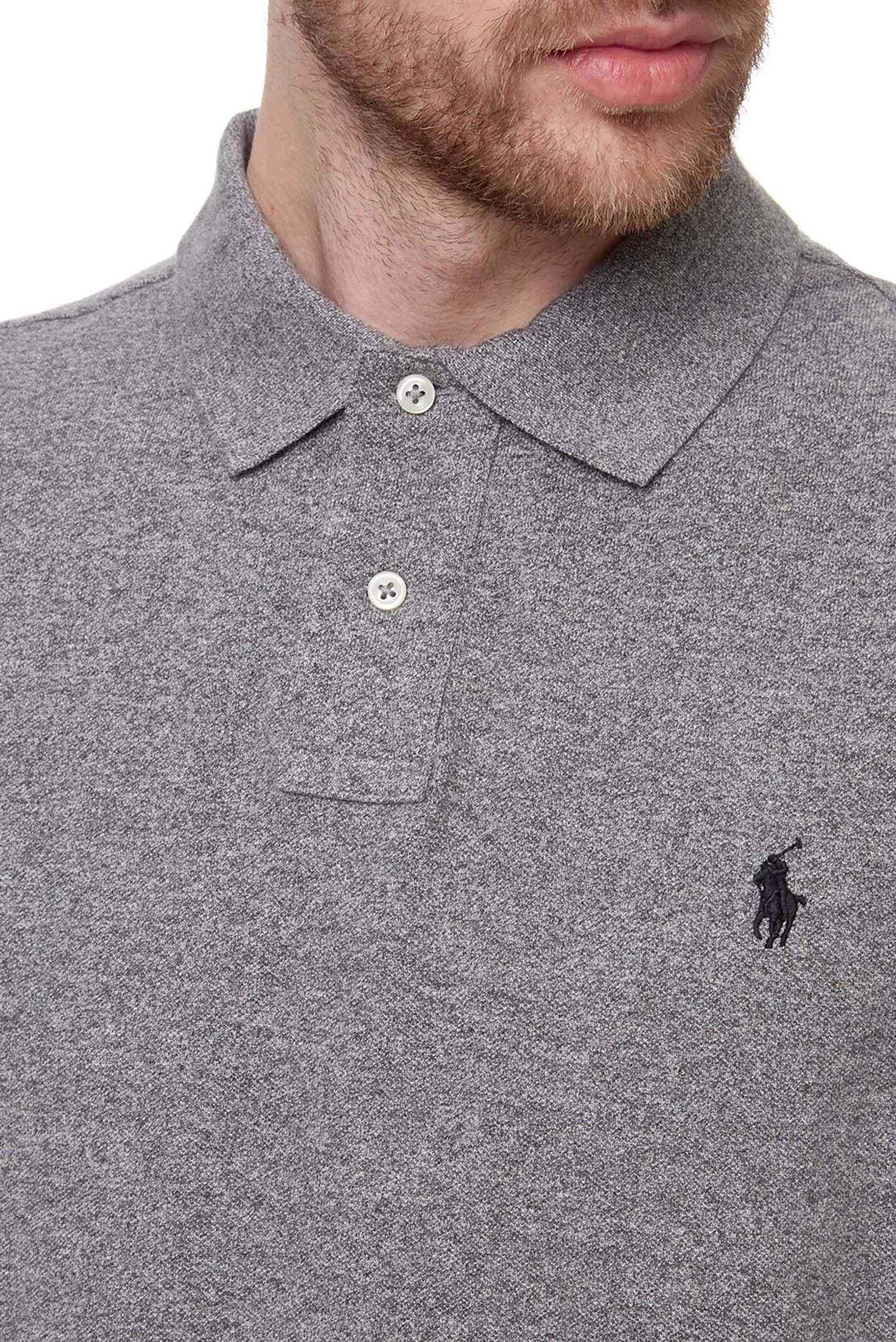 Мужское серое поло Polo Ralph Lauren 710680790003 — MD-Fashion