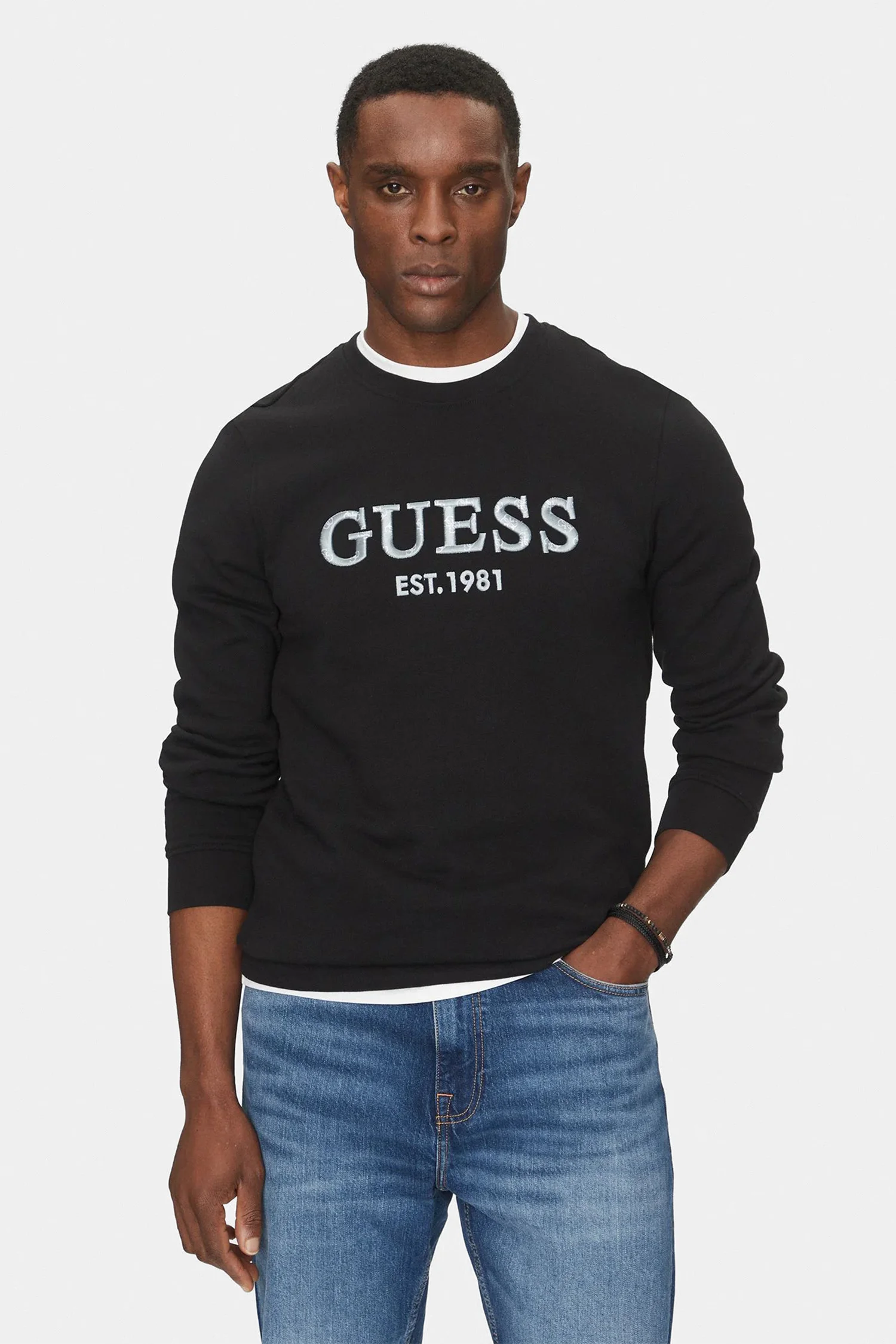 Чоловічий чорний світшот Guess M5GQ08.KCN01;JBLK — MD-Fashion
