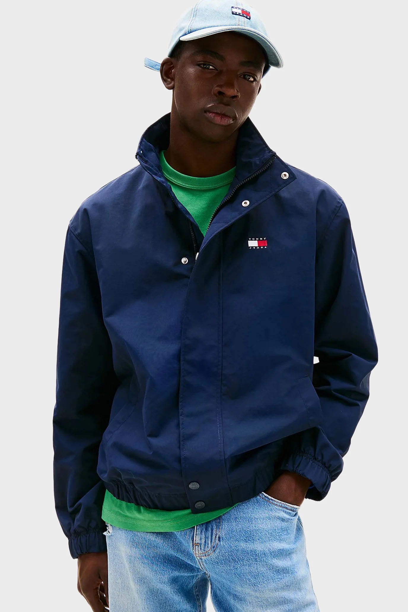Tomijun DS-90 ワンショットメジャー Мужская темно-синяя ветровка TJM DNA COLLAR ESS JACKET Tommy Jeans