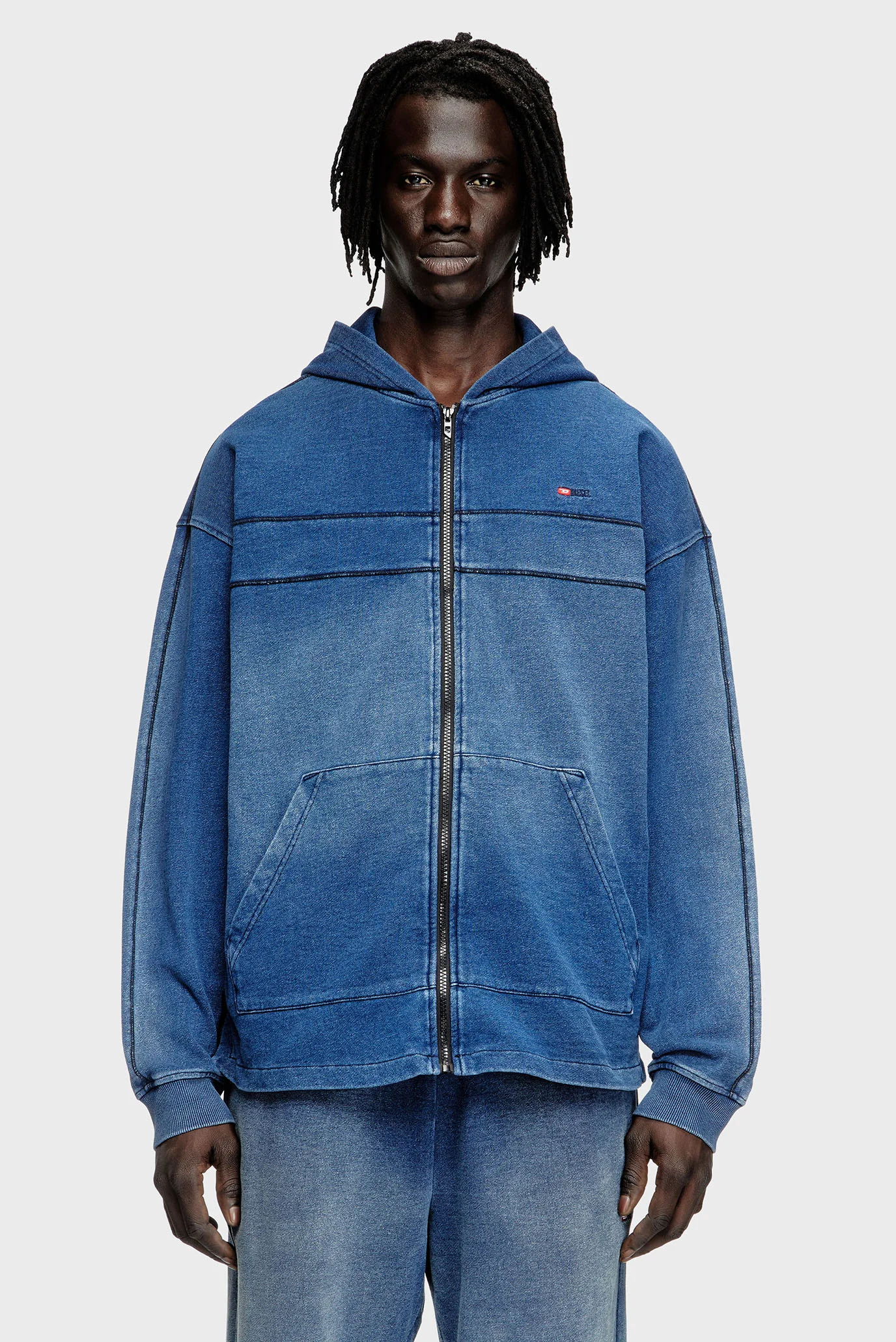 Shige Мужское синее худи S-BLAXT-HOOD-ZIP-NEW Diesel A19579 0PKAH — MD