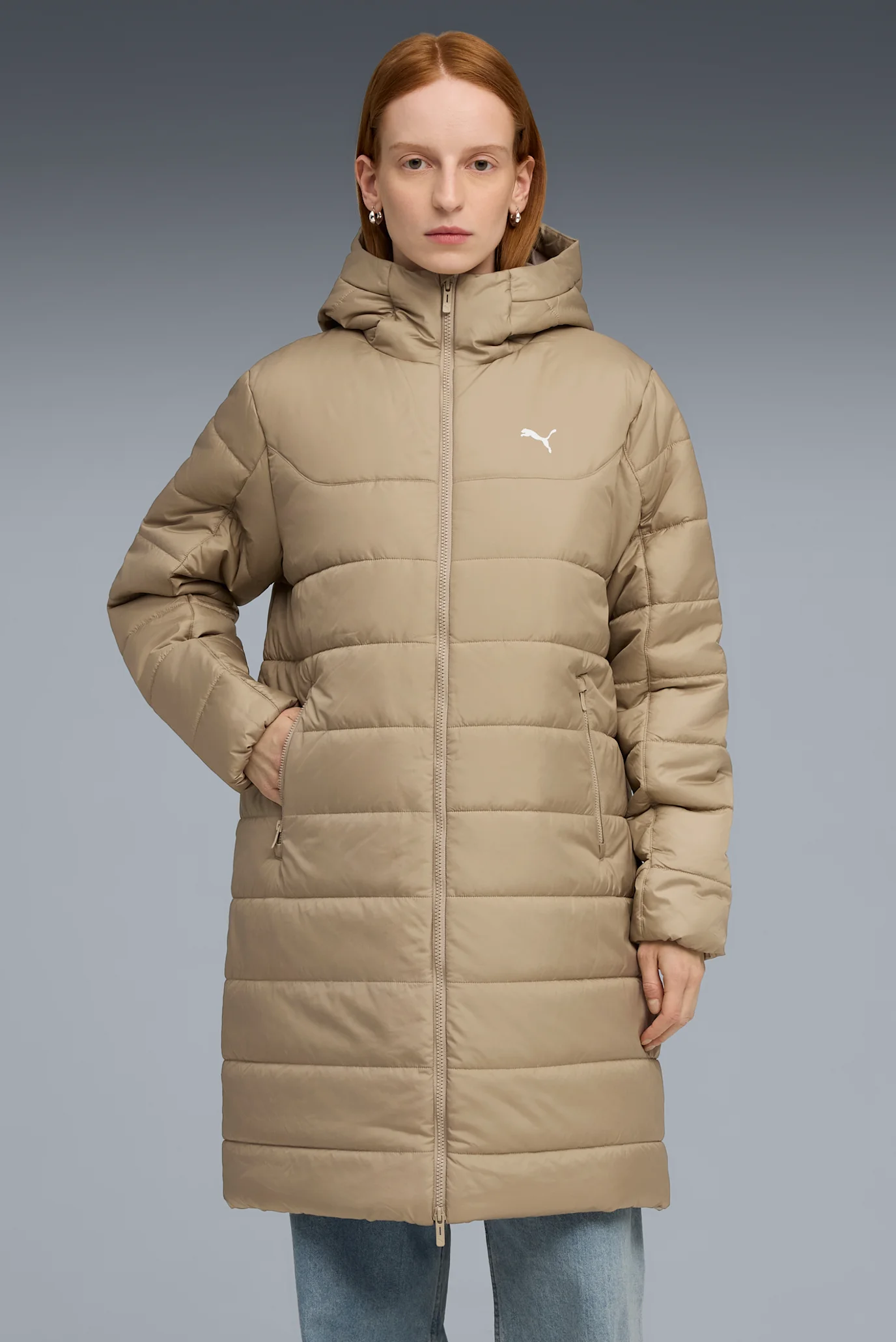 Жіноча бежева куртка Essentials Hooded Padded Parka Women PUMA