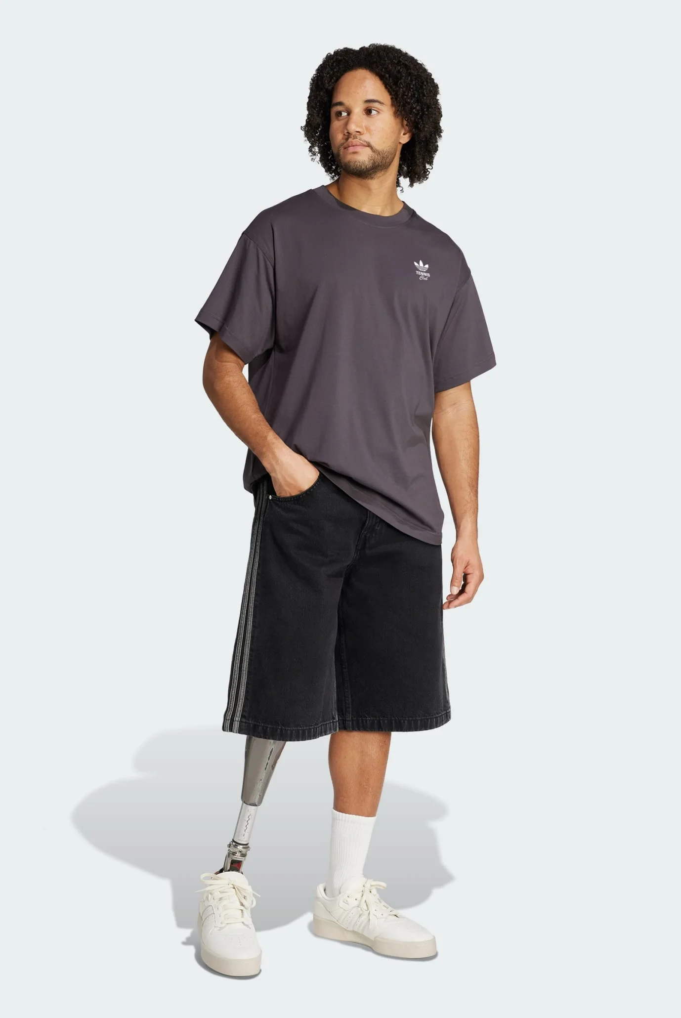 Чоловіча темно-сіра футболка Tennis Club GFX Oversized adidas