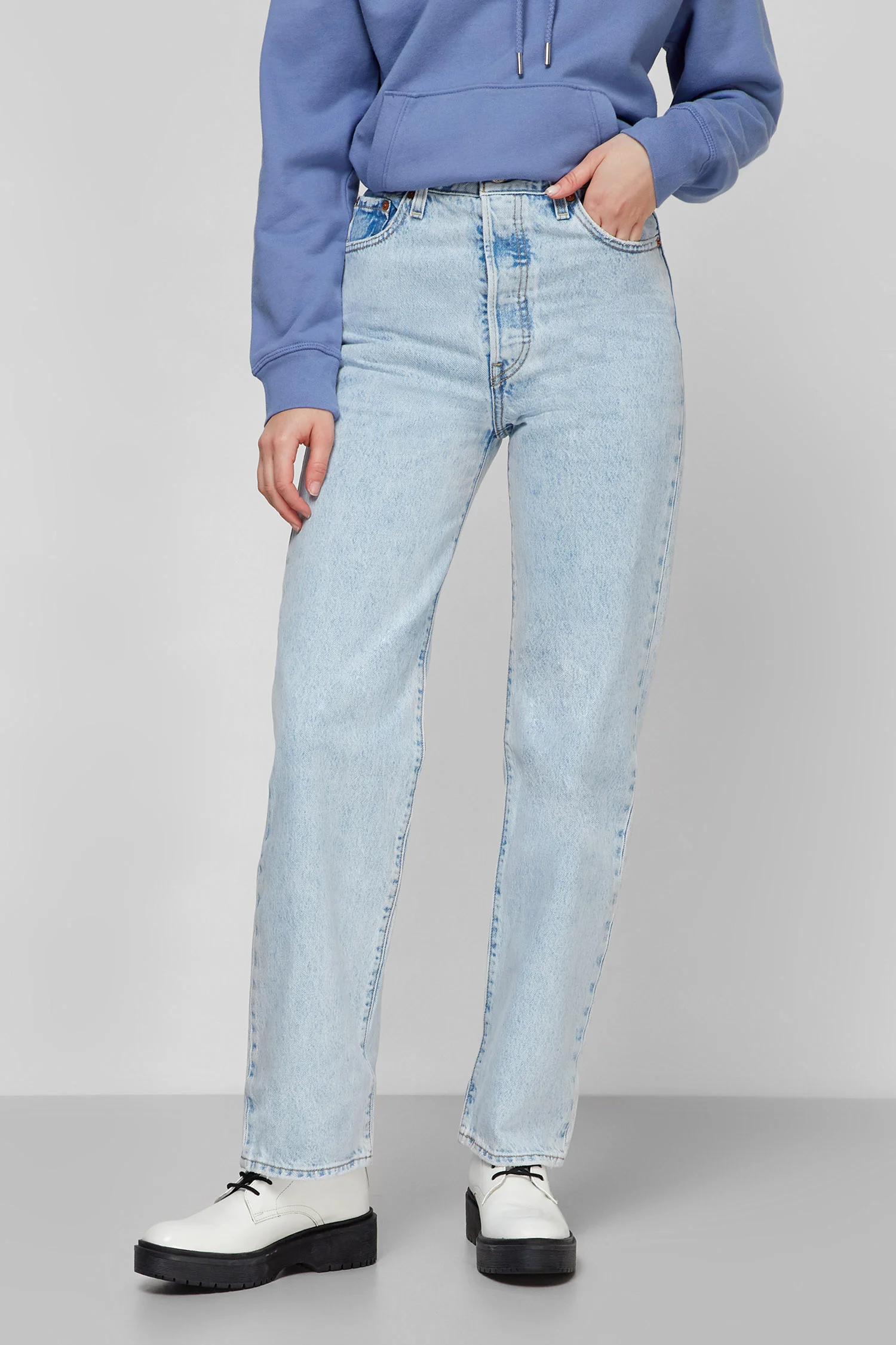 美品MC L – It Shall Be Женские голубые джинсы Ribcage Straight Ankle Levi's® 72693;0111