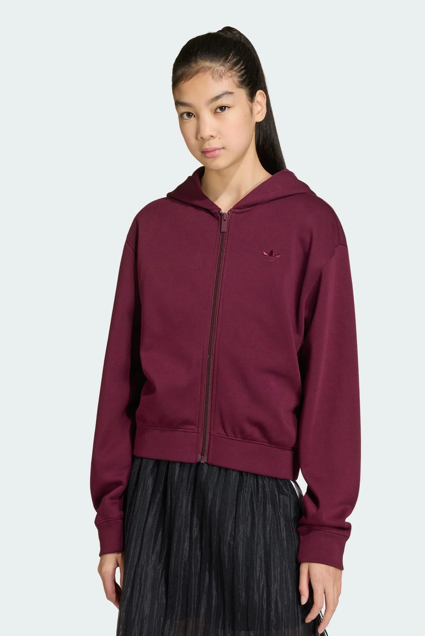 Дитяче бордове худі LOOSE LACE FULL ZIP adidas KC6762 — MD-Fashion