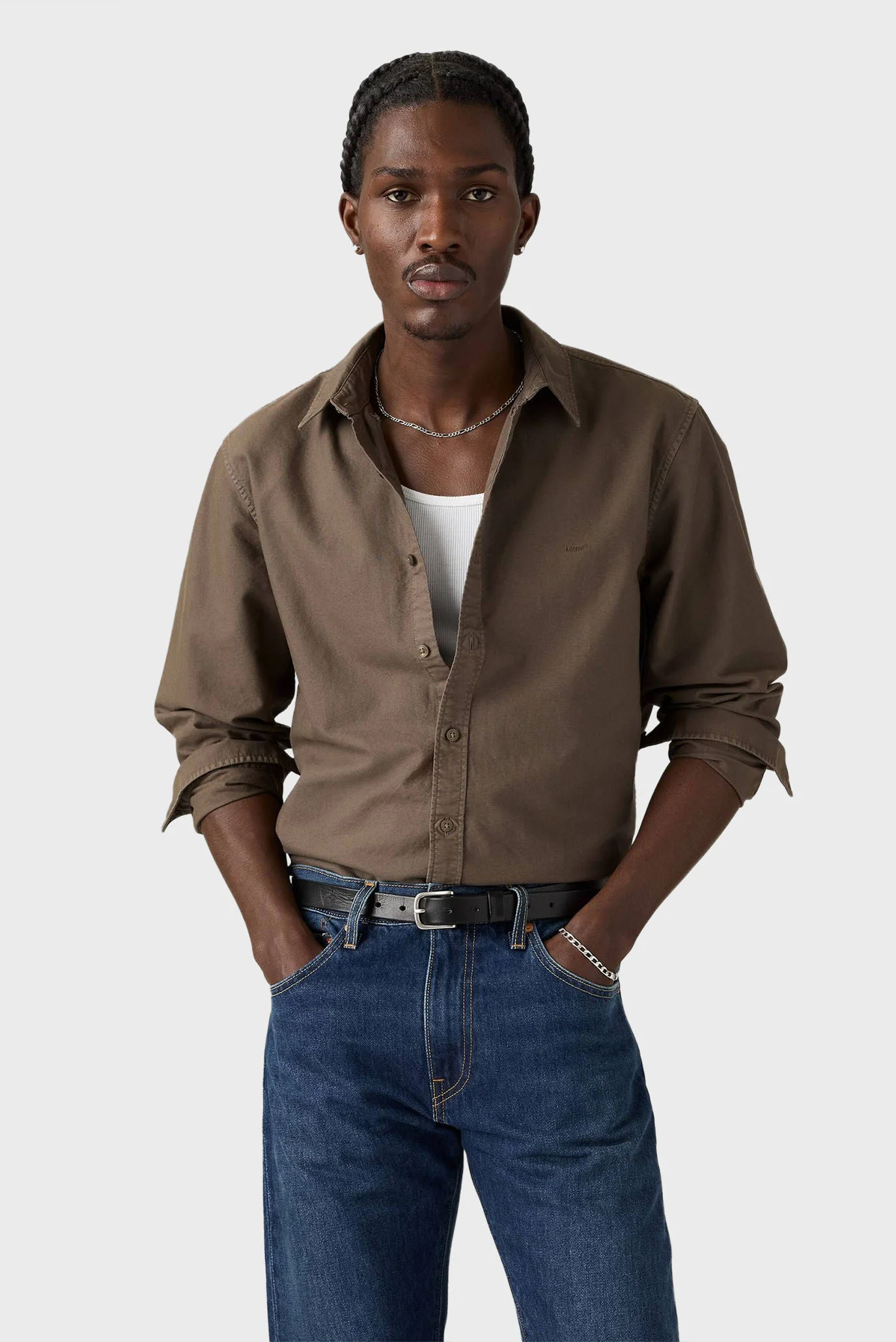 Чоловіча оливкова сорочка Levi's® A7210;0051 — MD-Fashion