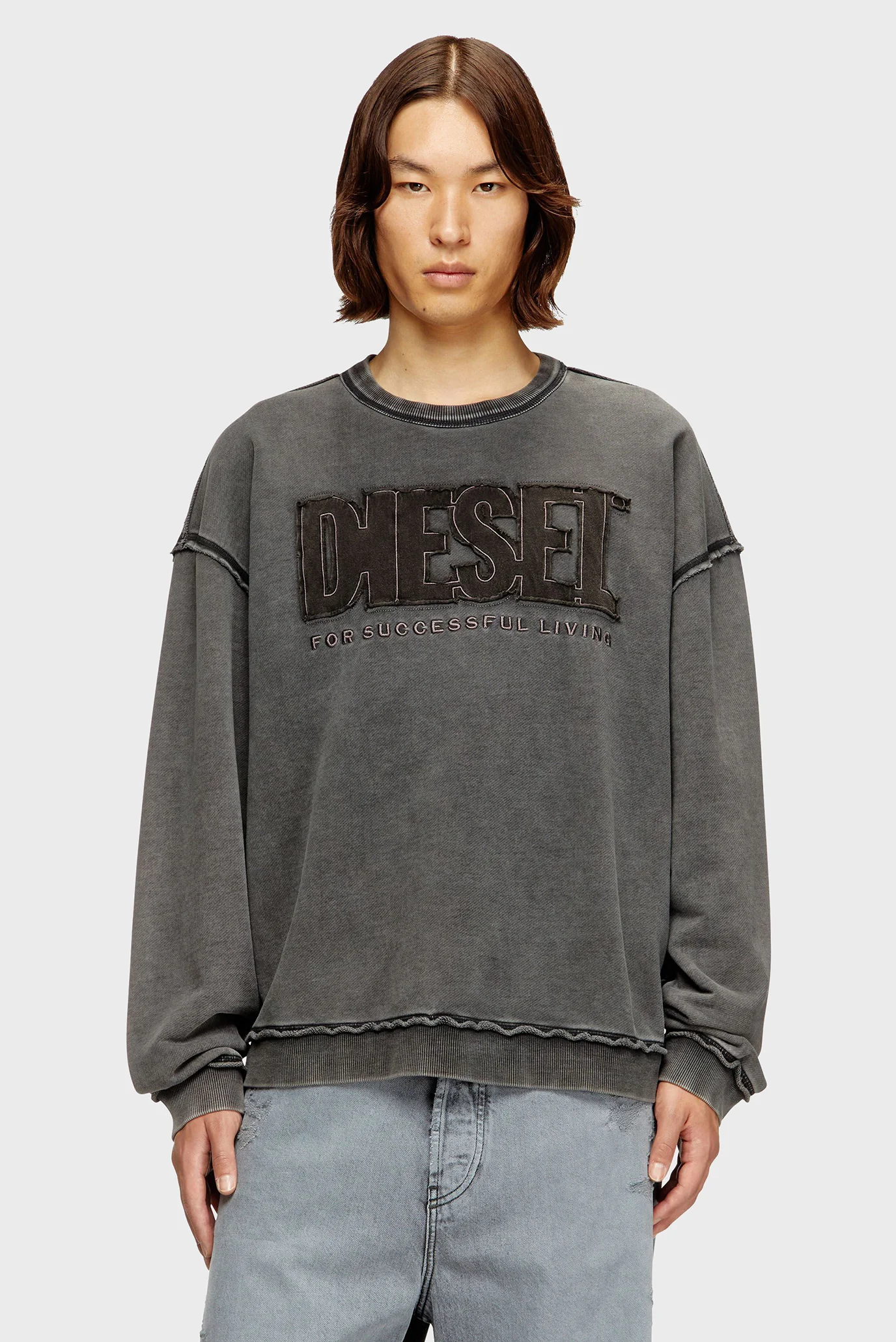 トップス DIESEL A14052 0KMAI S-LOCKER-VET-SWEAT Мужской темно-серый свитшот FELPA Diesel A20463 0KMAG — MD-Fashion