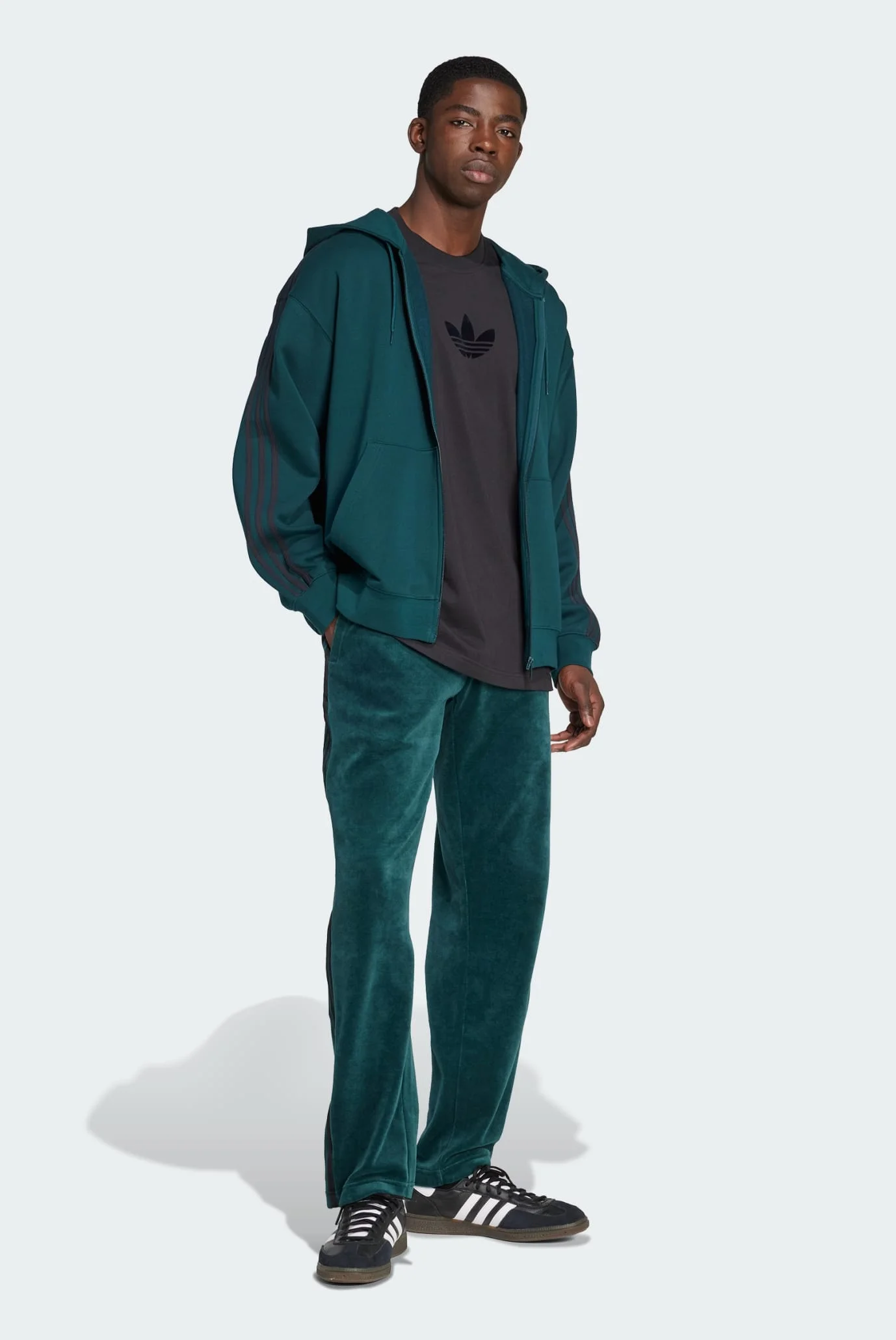 Мужское темно-зеленое худи adidas Adicolor Oversize Full-Zip