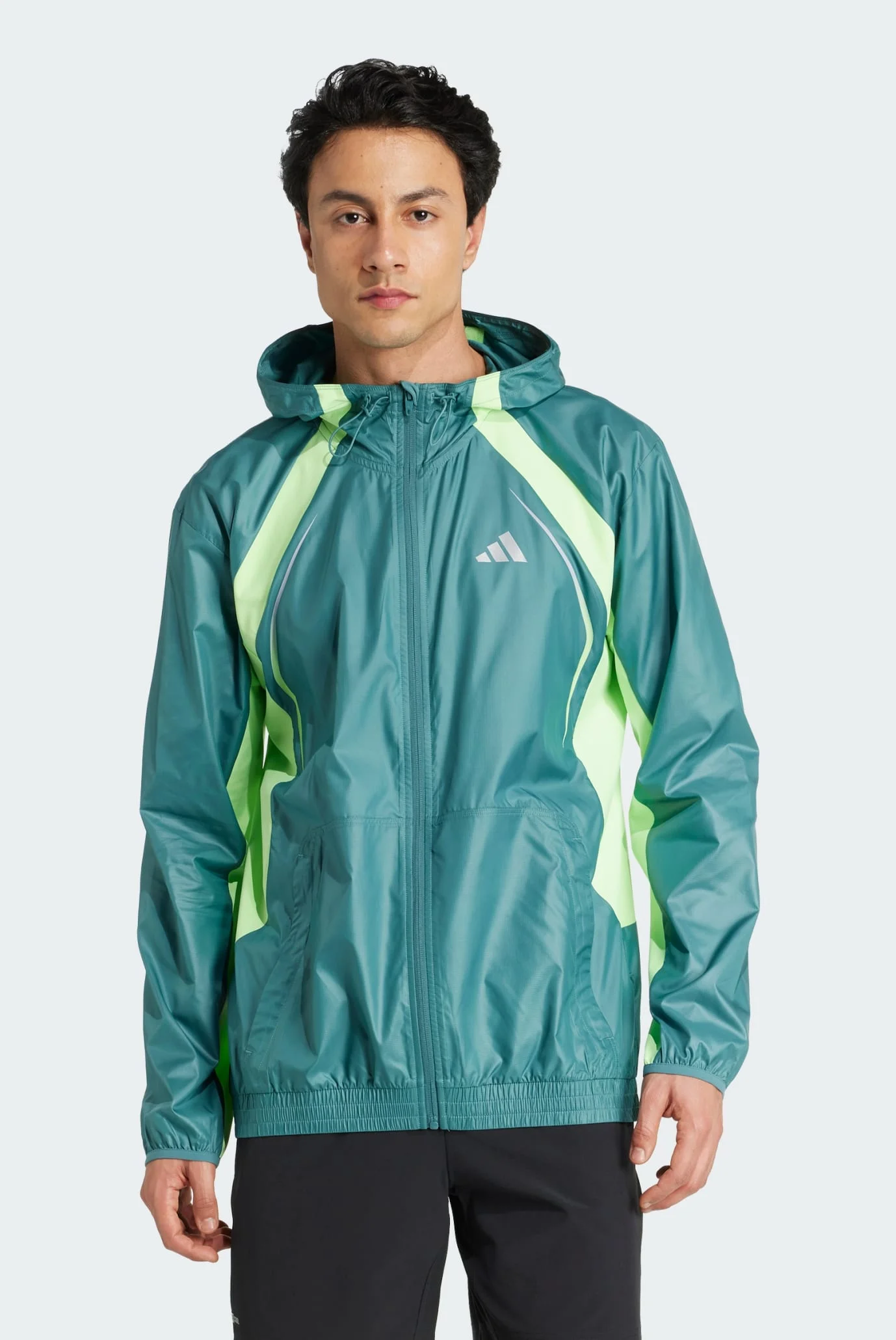 Чоловіча бірюзова вітровка Tech Apparel adidas JY4225 — MD-Fashion