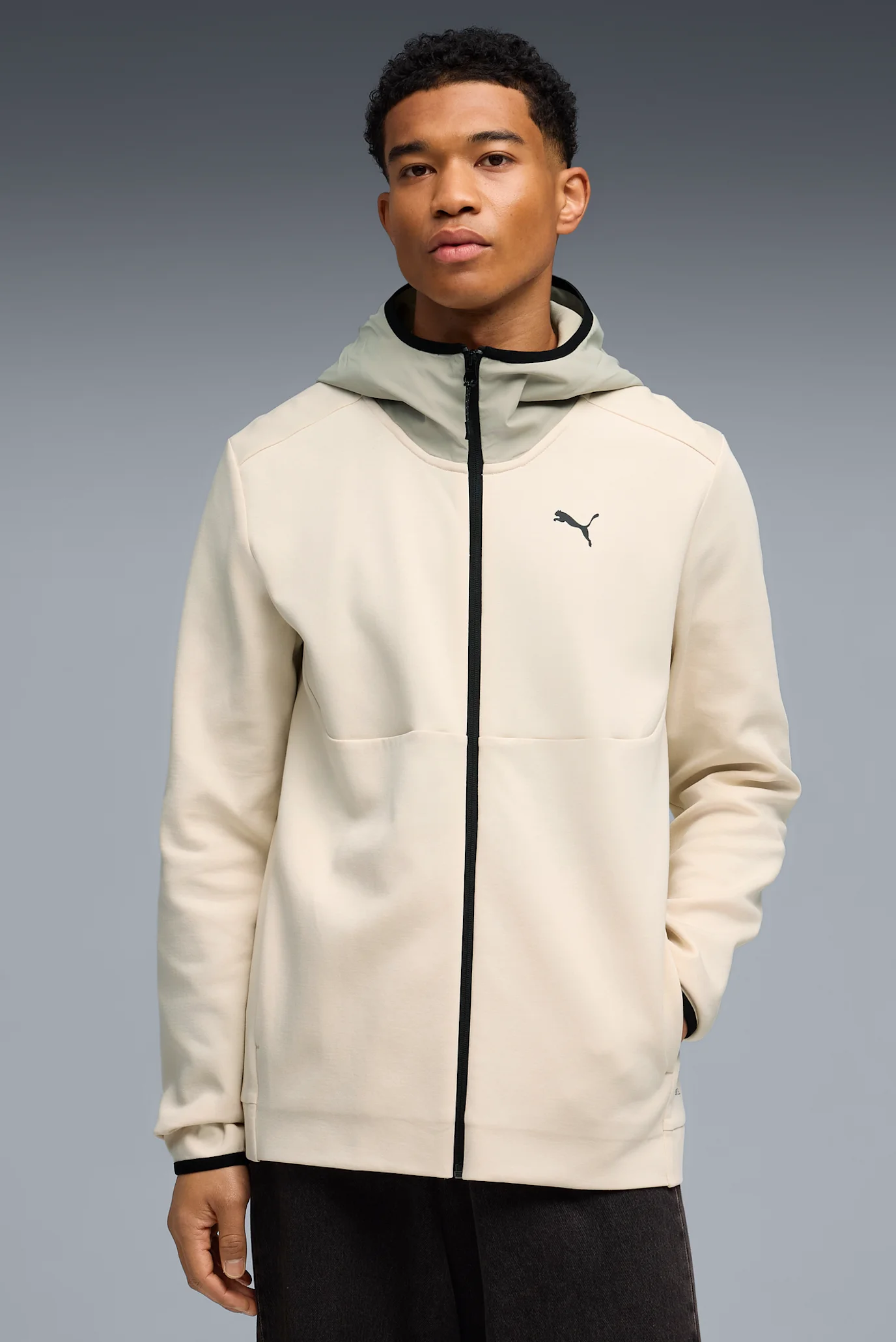 Мужское бежевое худи PUMATECH Full Zip Hoodie Men PUMA 692185_87