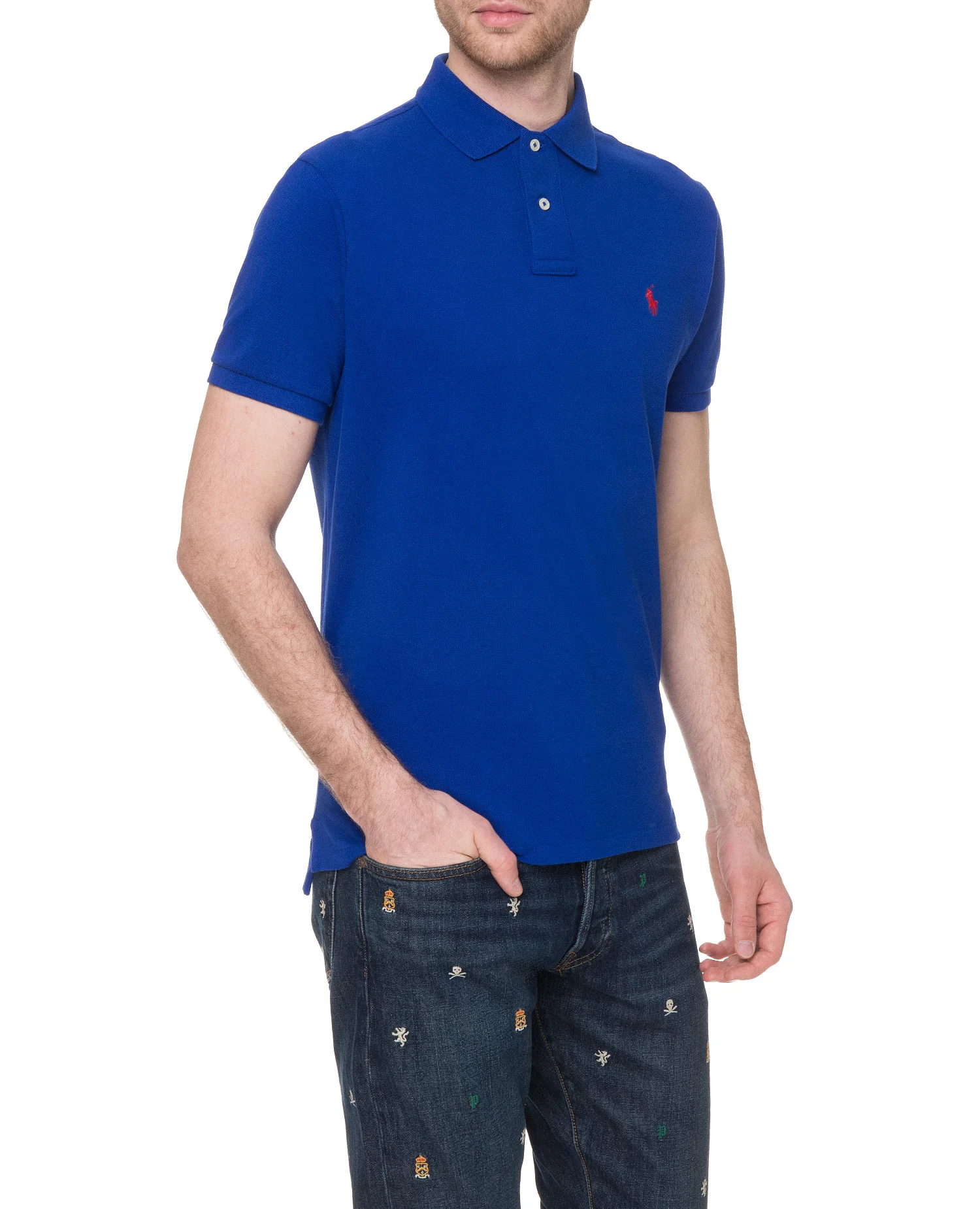 Мужское синее поло Polo Ralph Lauren 710782592010 — MD-Fashion