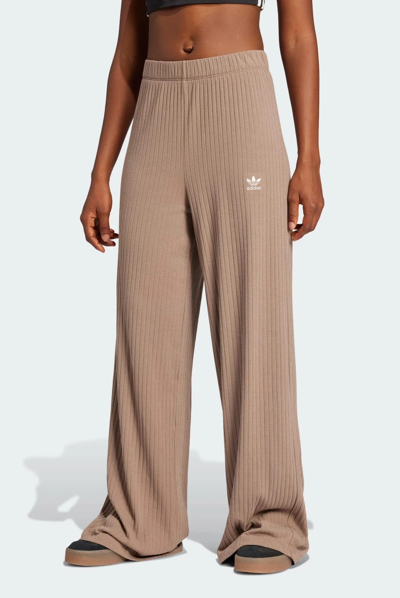 Жіночі бежеві спортивні штани Essentials Wide Rib adidas JD0768