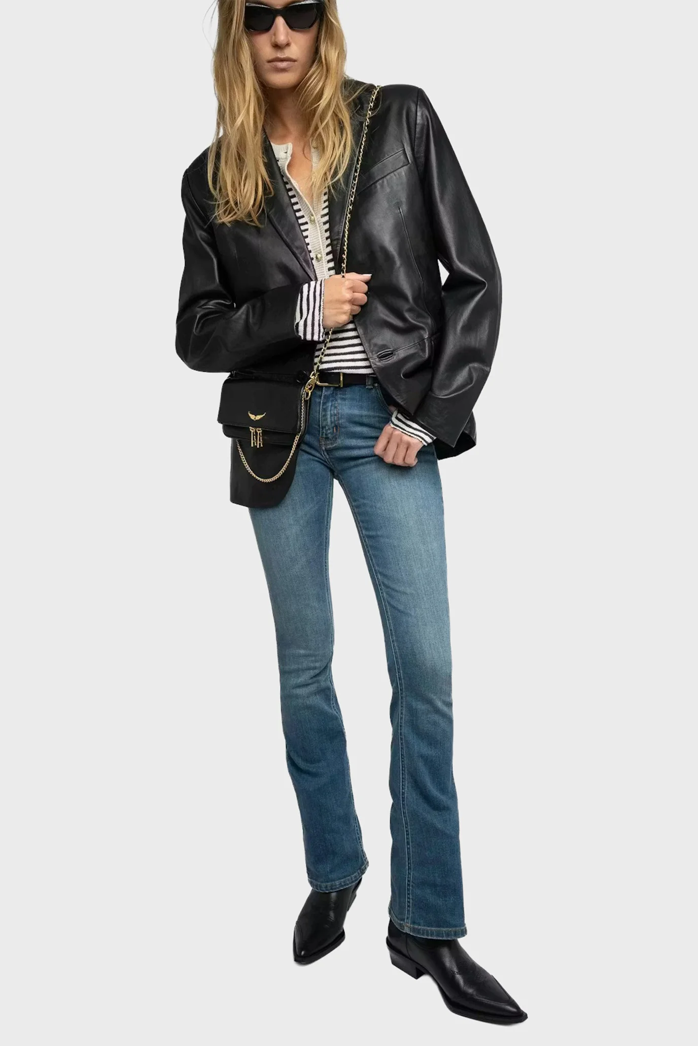 Жіночий чорний шкіряний клатч Rock Nano ZADIG&VOLTAIRE