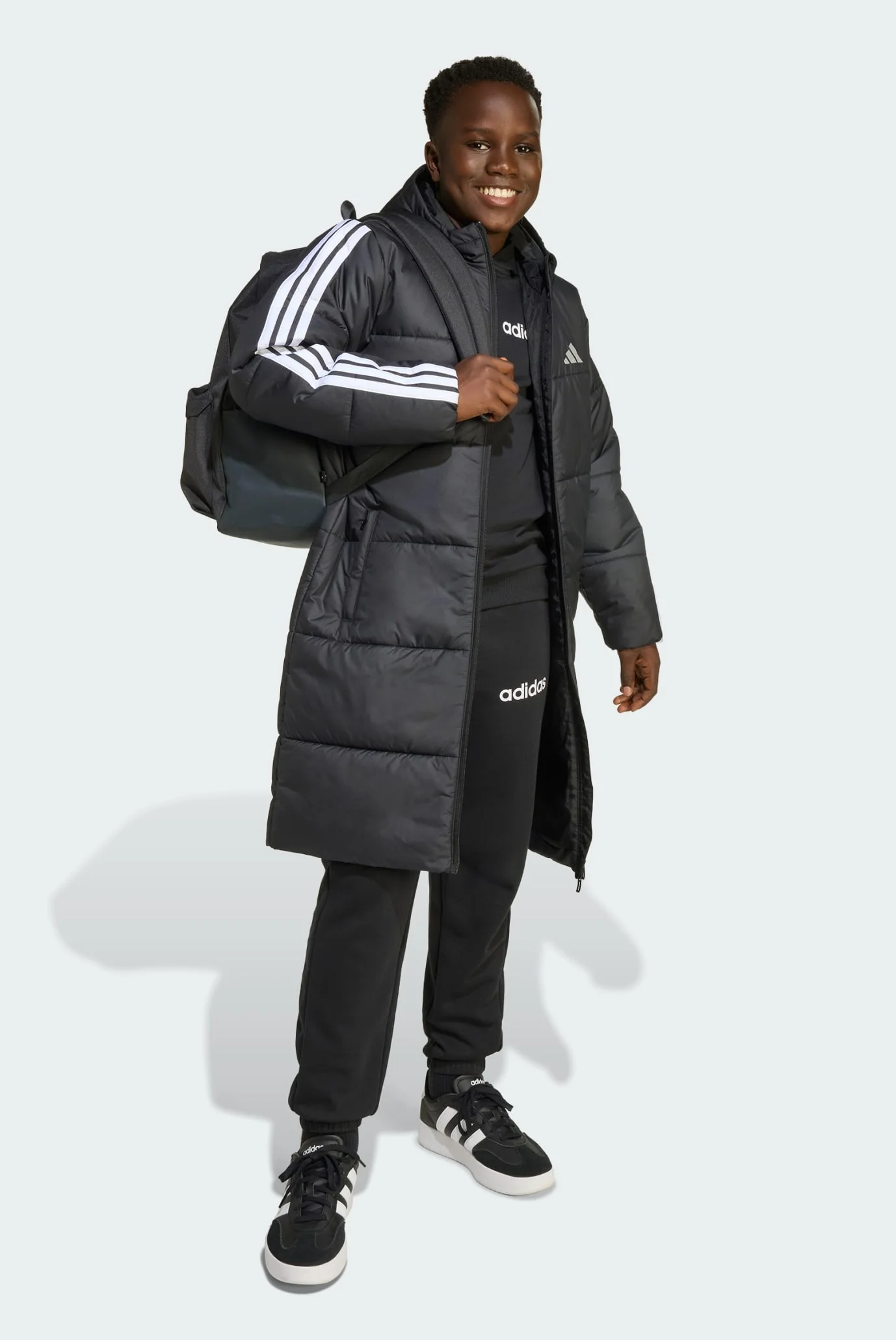 Дитяча чорна куртка Long Kids adidas JW2484 — MD-Fashion