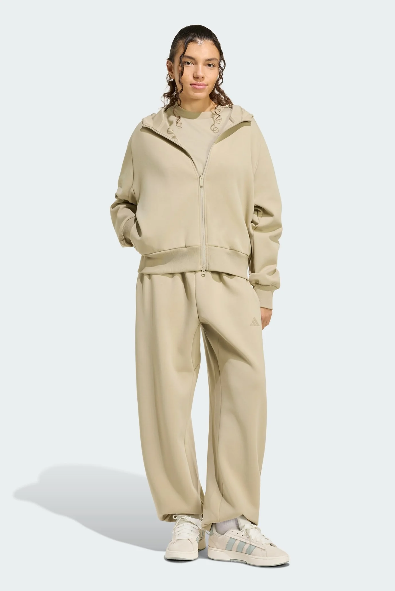 Жіноче бежеве худі SOFT LUX FULL-ZIP adidas KE9146 — MD-Fashion