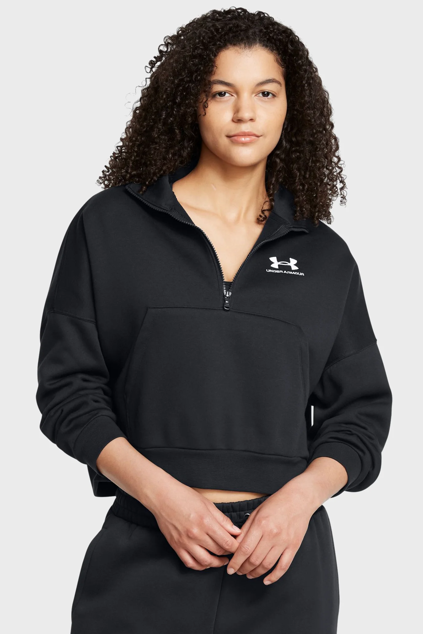 Женская черная спортивная кофта UA Icon Fleece OS HZ Under Armour