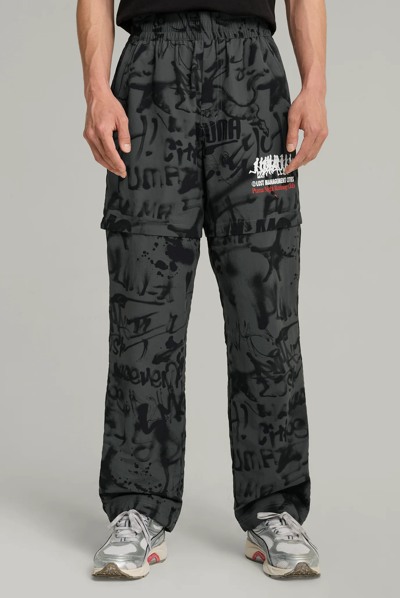 Wrangler WM7954 Over All In One BIG 【XL】 Чоловічі темно-сірі спортивні штани з візерунком 2в1 PUMA x LMC