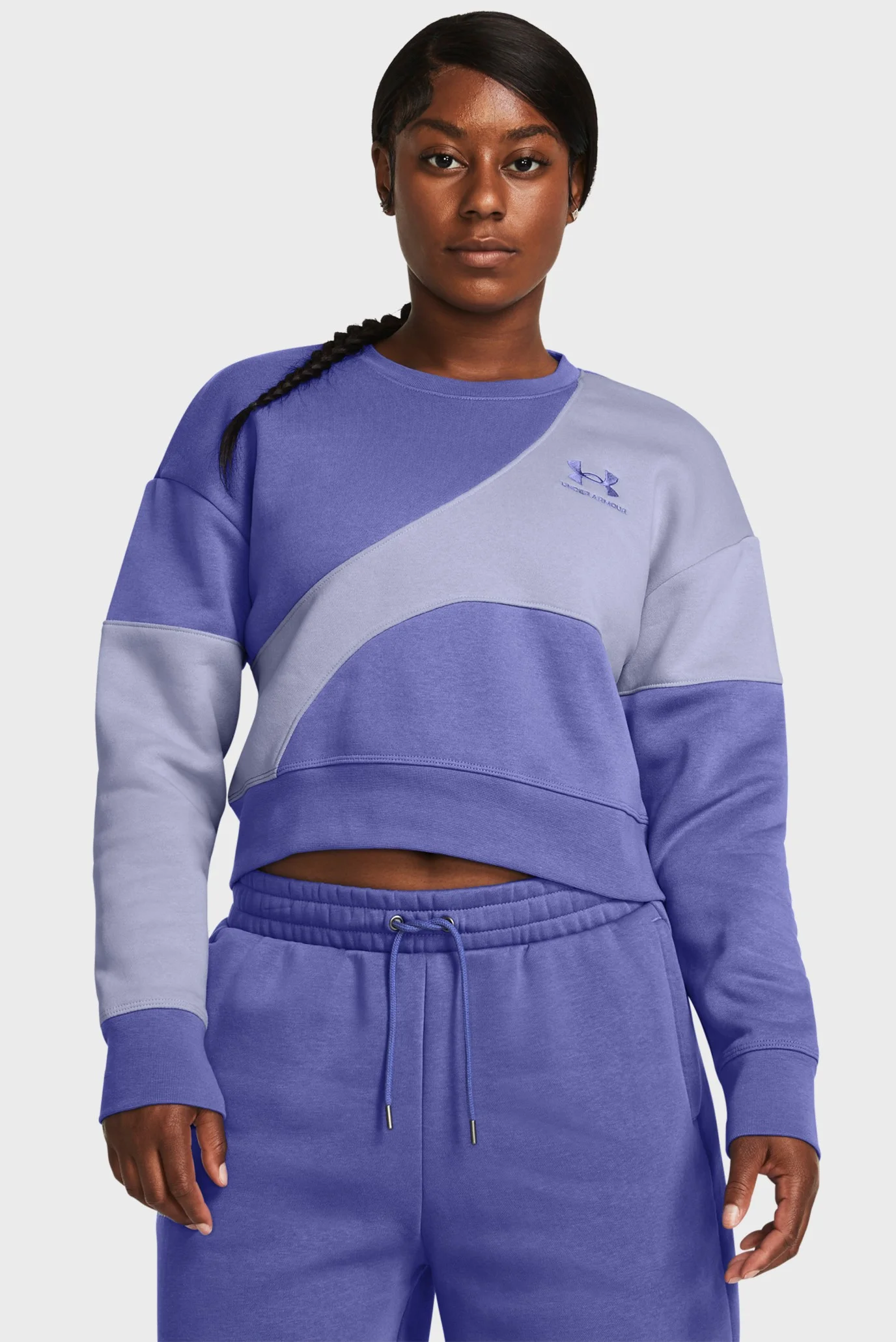 Женский фиолетовый свитшот Essential Fleece Crop Crew Under Armour