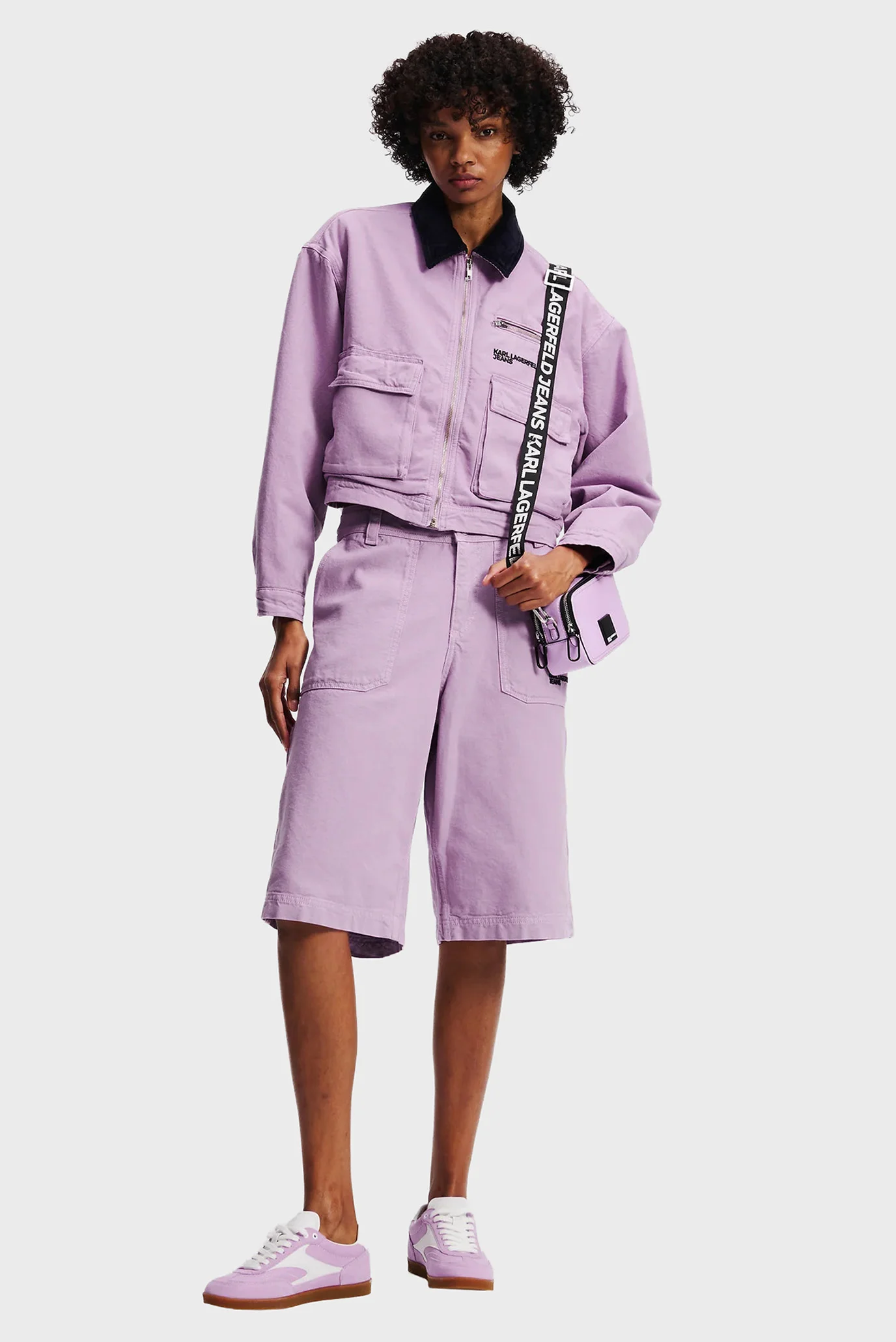 ワンダラーズBジャンパー　keystation THE Жіноча бузкова джинсова куртка workwear Karl Lagerfeld Jeans