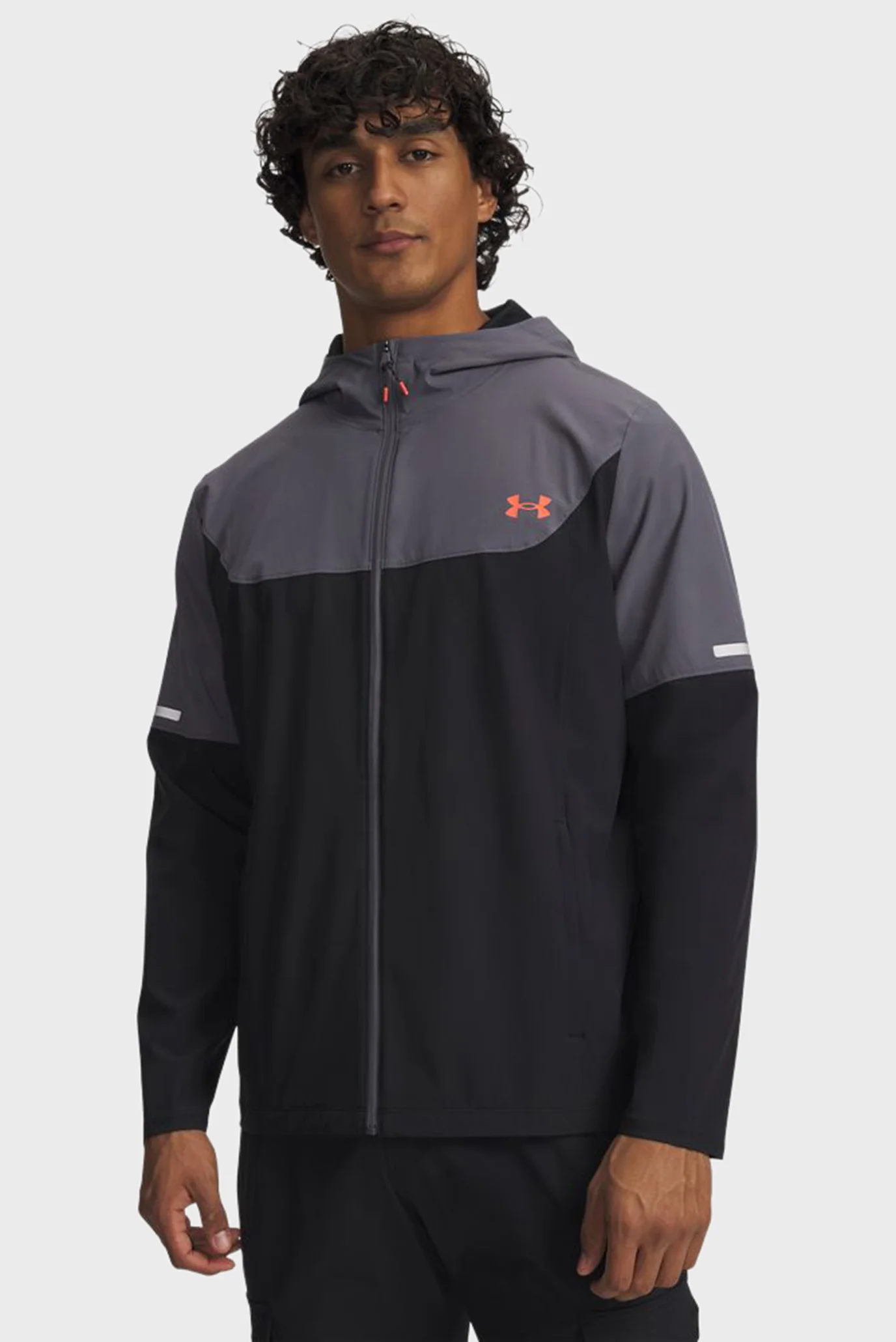 Quu　0903 Чоловіча чорна вітровка UA Tech Utility Woven Jckt Under Armour