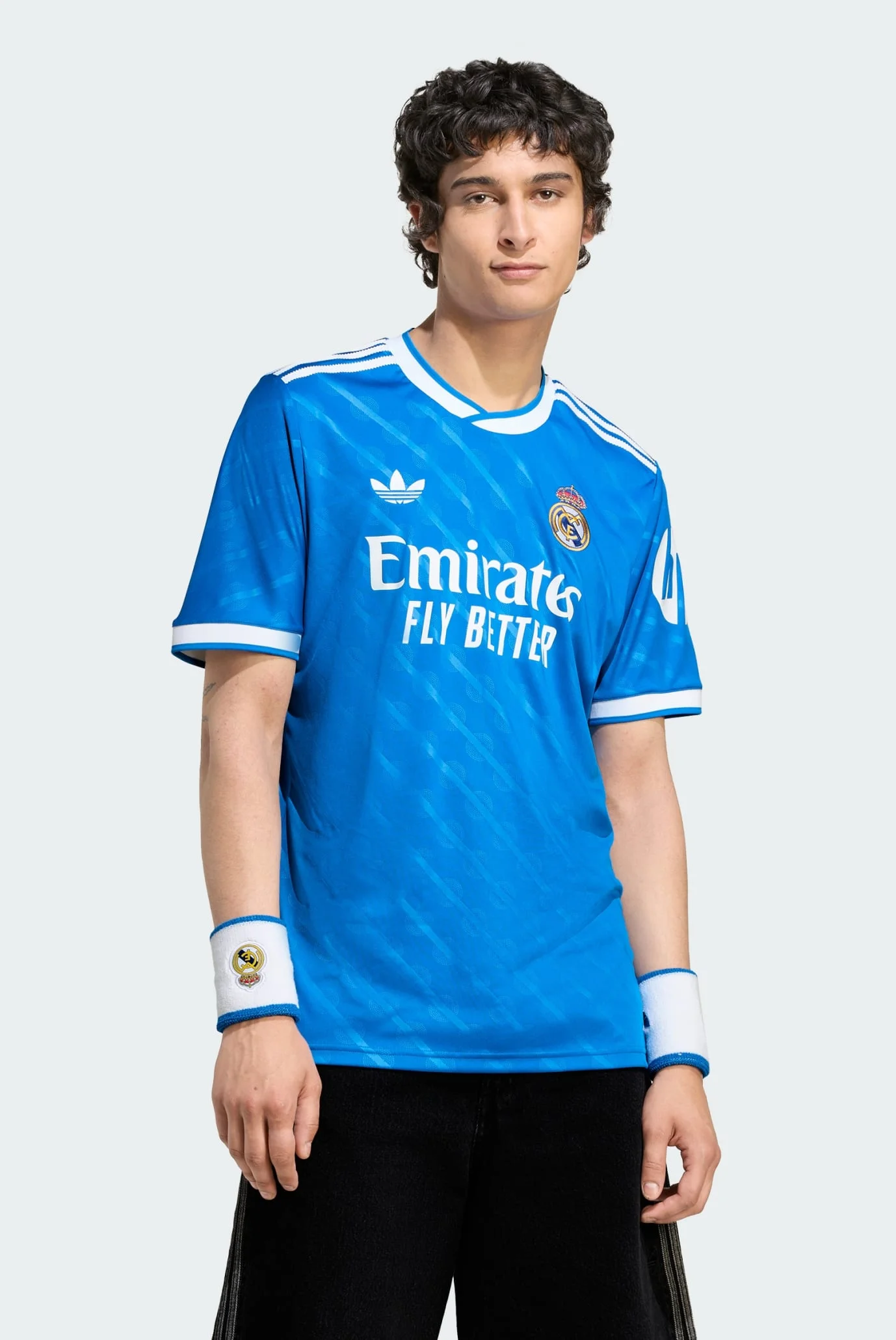 Мужская синяя футболка с узором Real Madrid 25/26 Third adidas