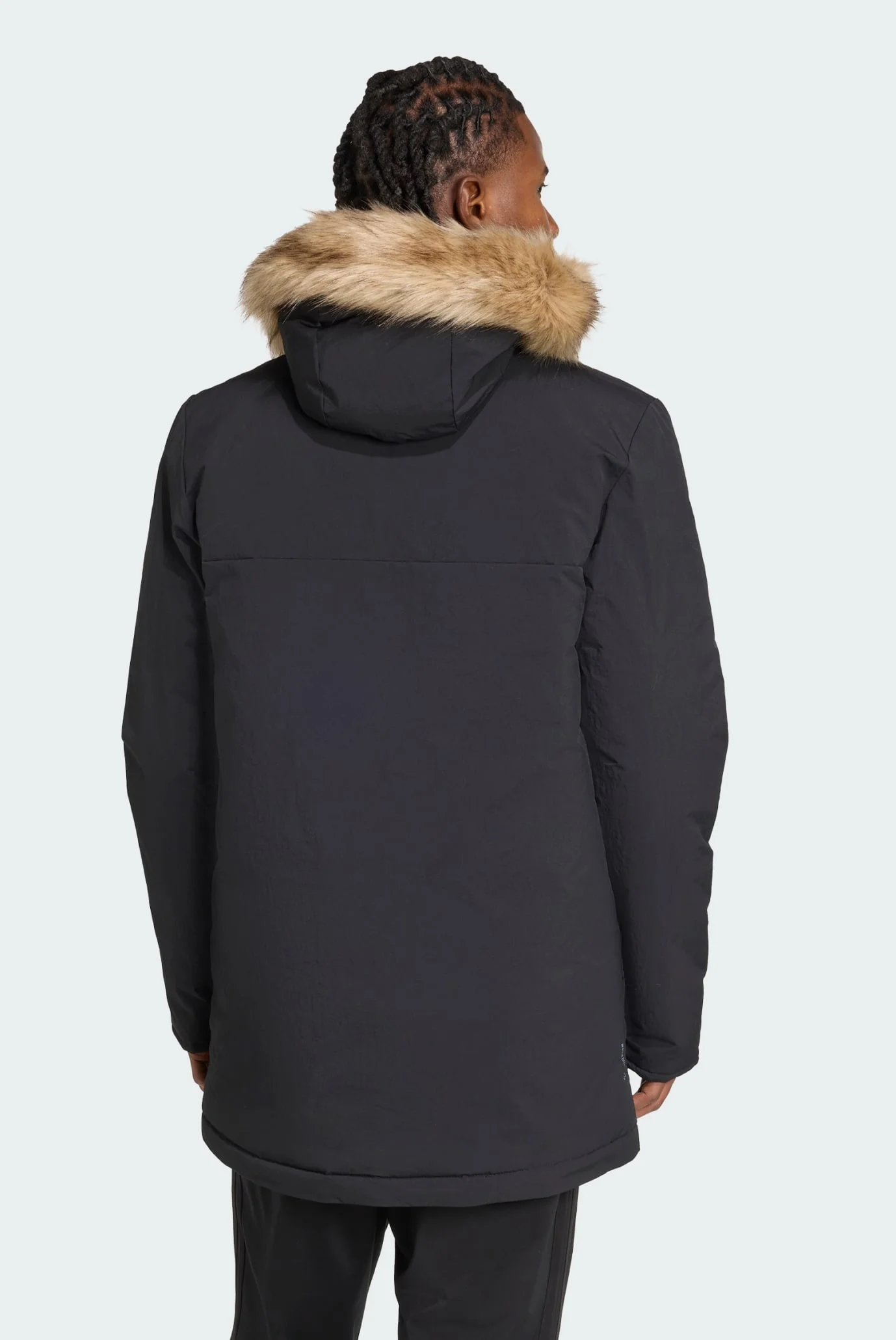 Мужская черная парка Paveric Climawarm Fur adidas JM3919 — MD-Fashion