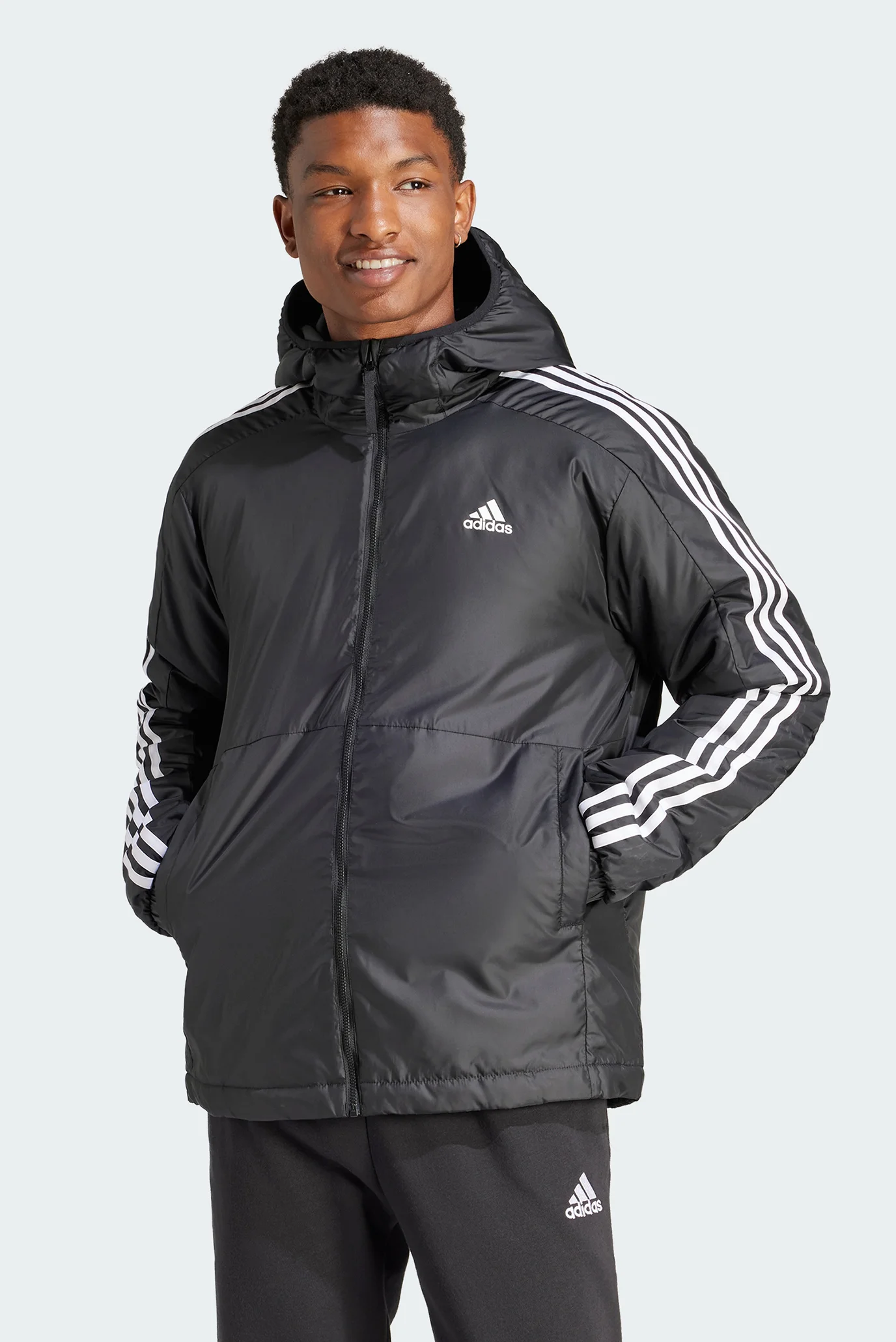 Мужская черная куртка Essentials 3-Stripes Insulated adidas IN7194