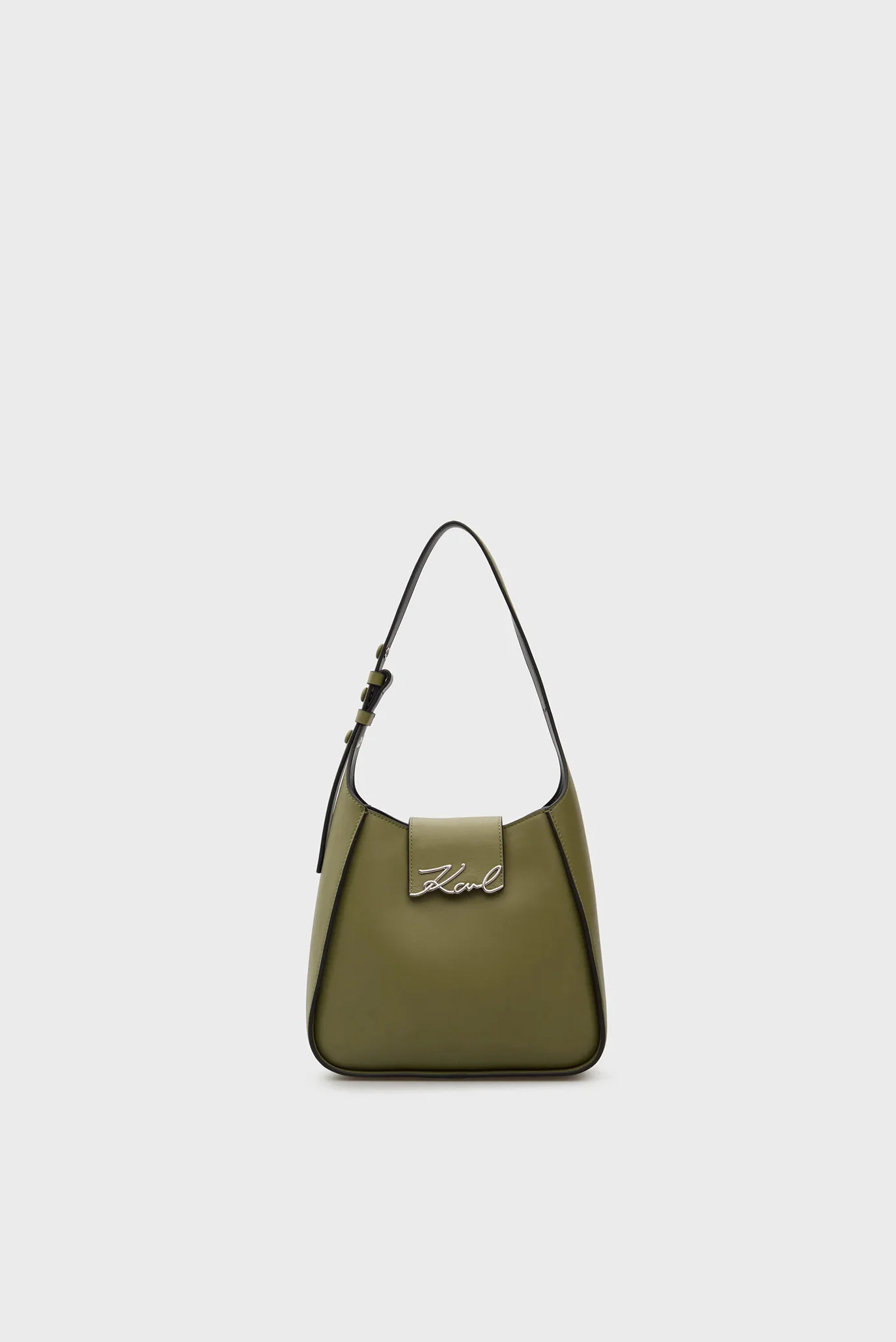 Женская оливковая кожаная сумка SIGNATURE Karl Lagerfeld A1W30434