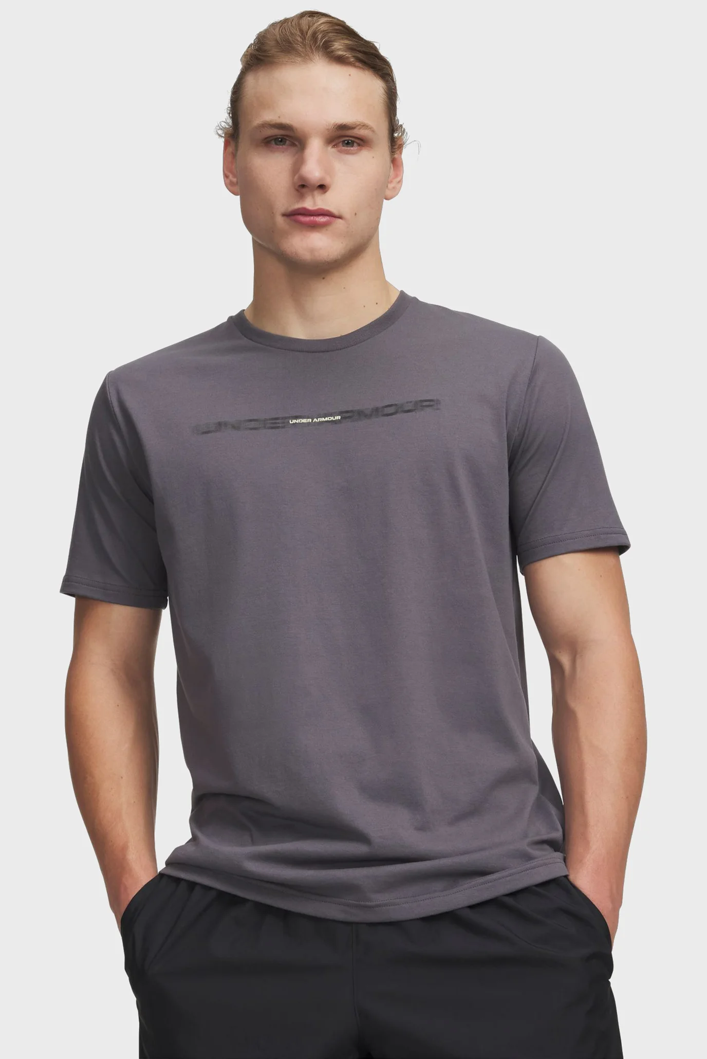 Мужская темно-серая футболка UA M BLUR WM SS-GRY Under Armour