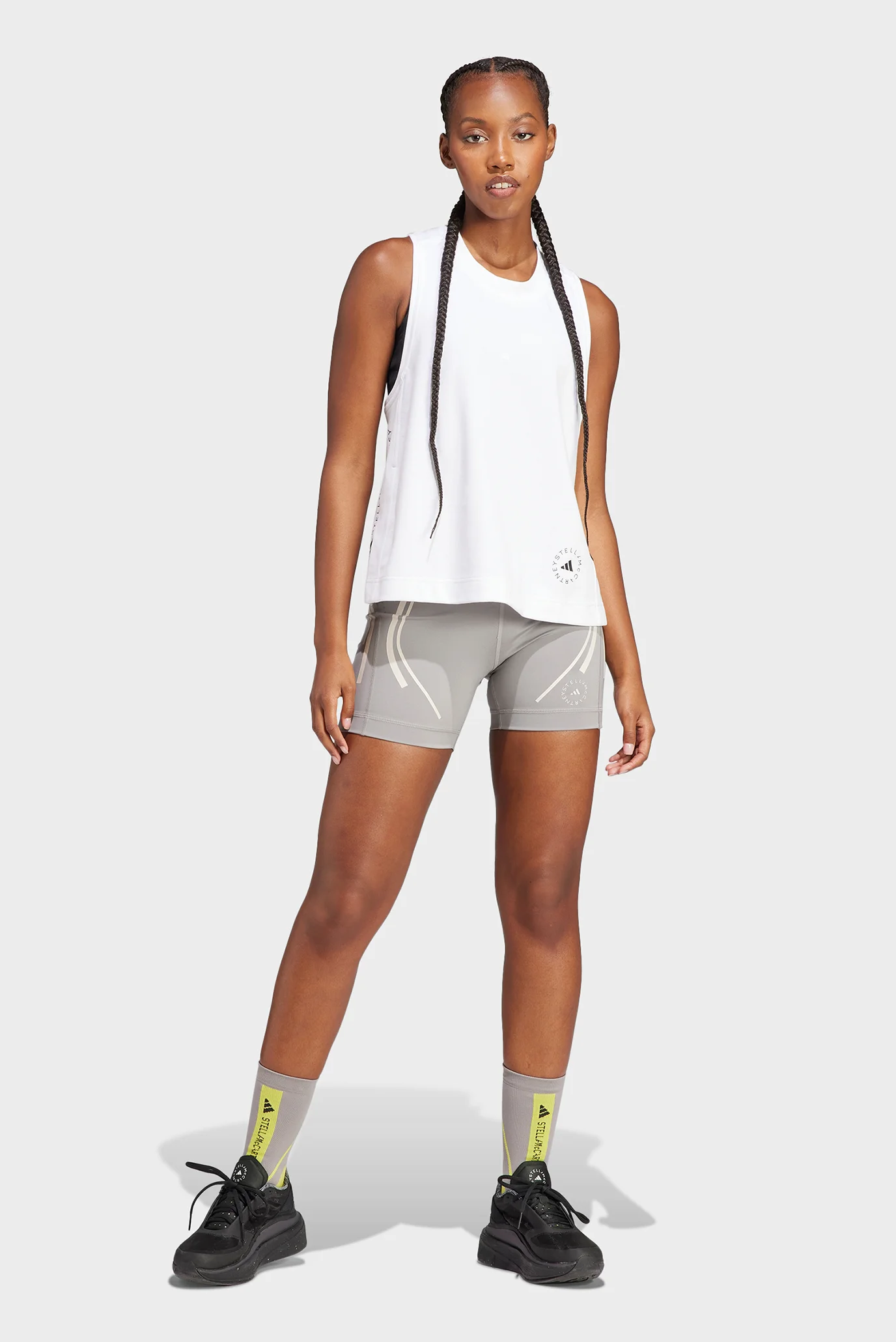 まい Жіноча біла майка adidas by Stella McCartney Logo adidas IB6858