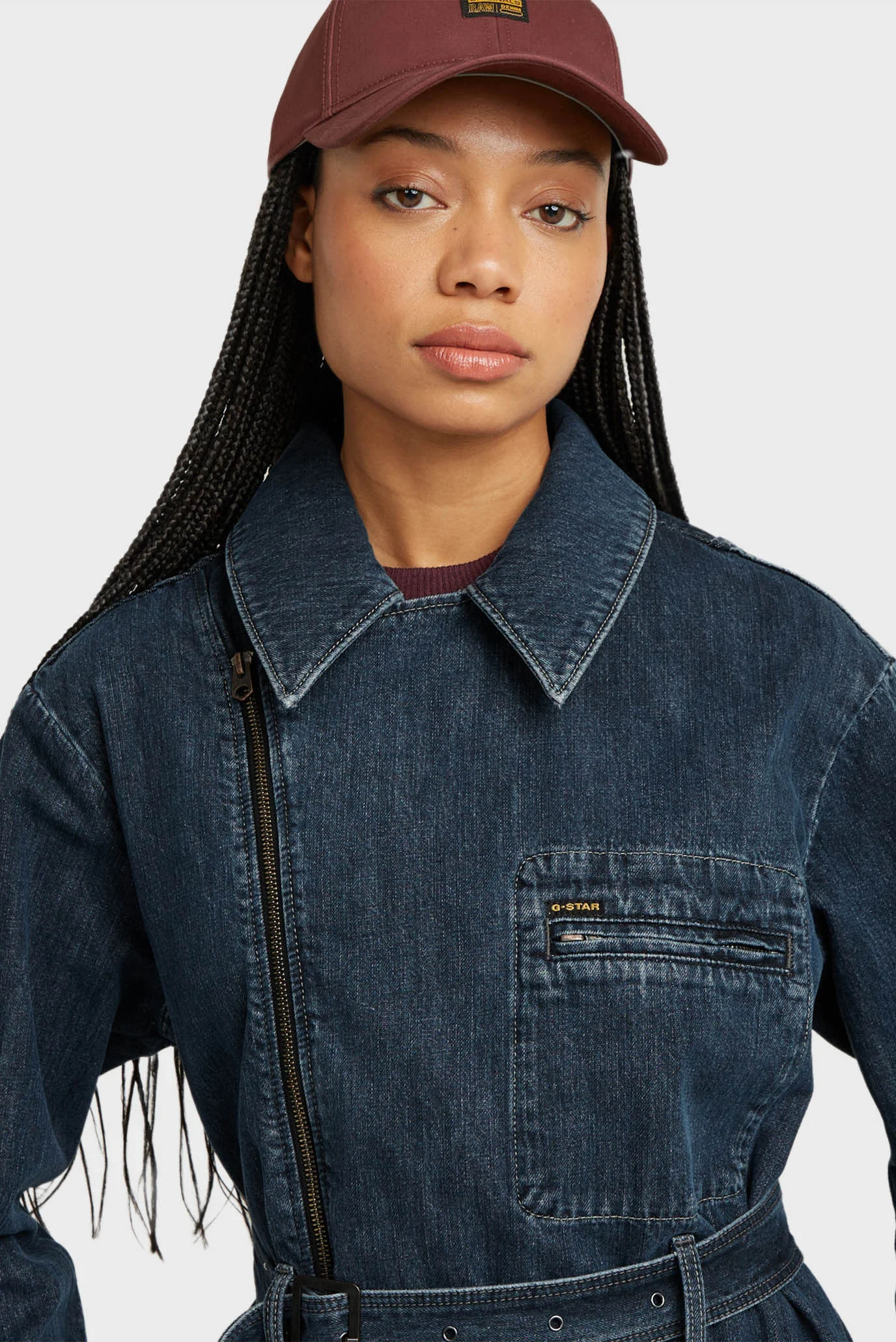 Жіночий темно-синій джинсовий тренч Biker G-Star RAW D25367,D762