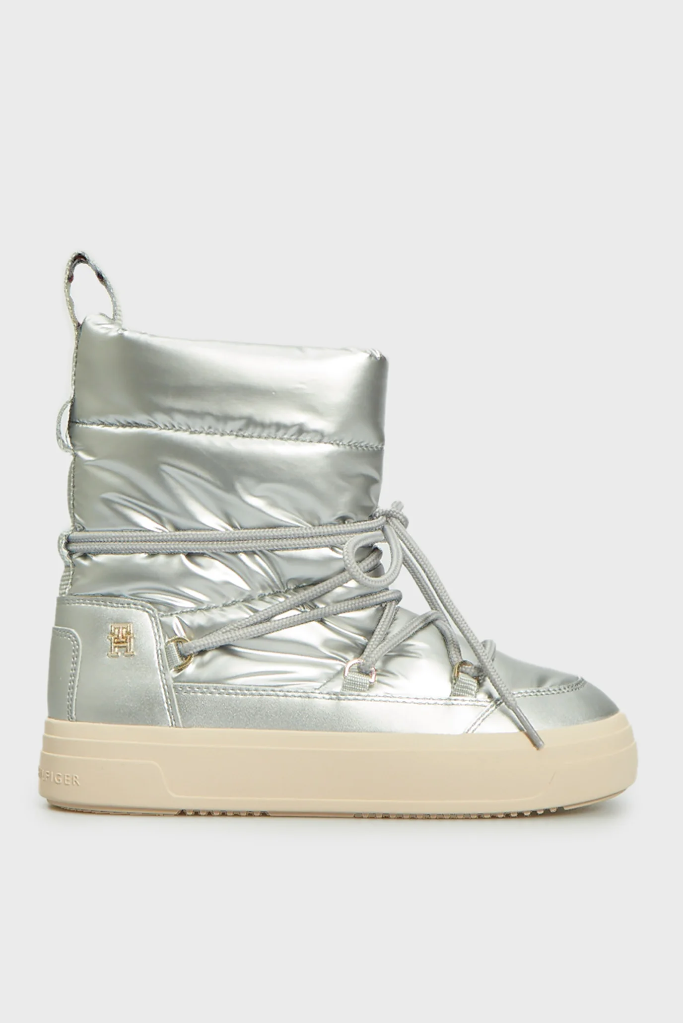 Женские серебристые дутики LACE-UP METALLIC SNOWBOOT Tommy