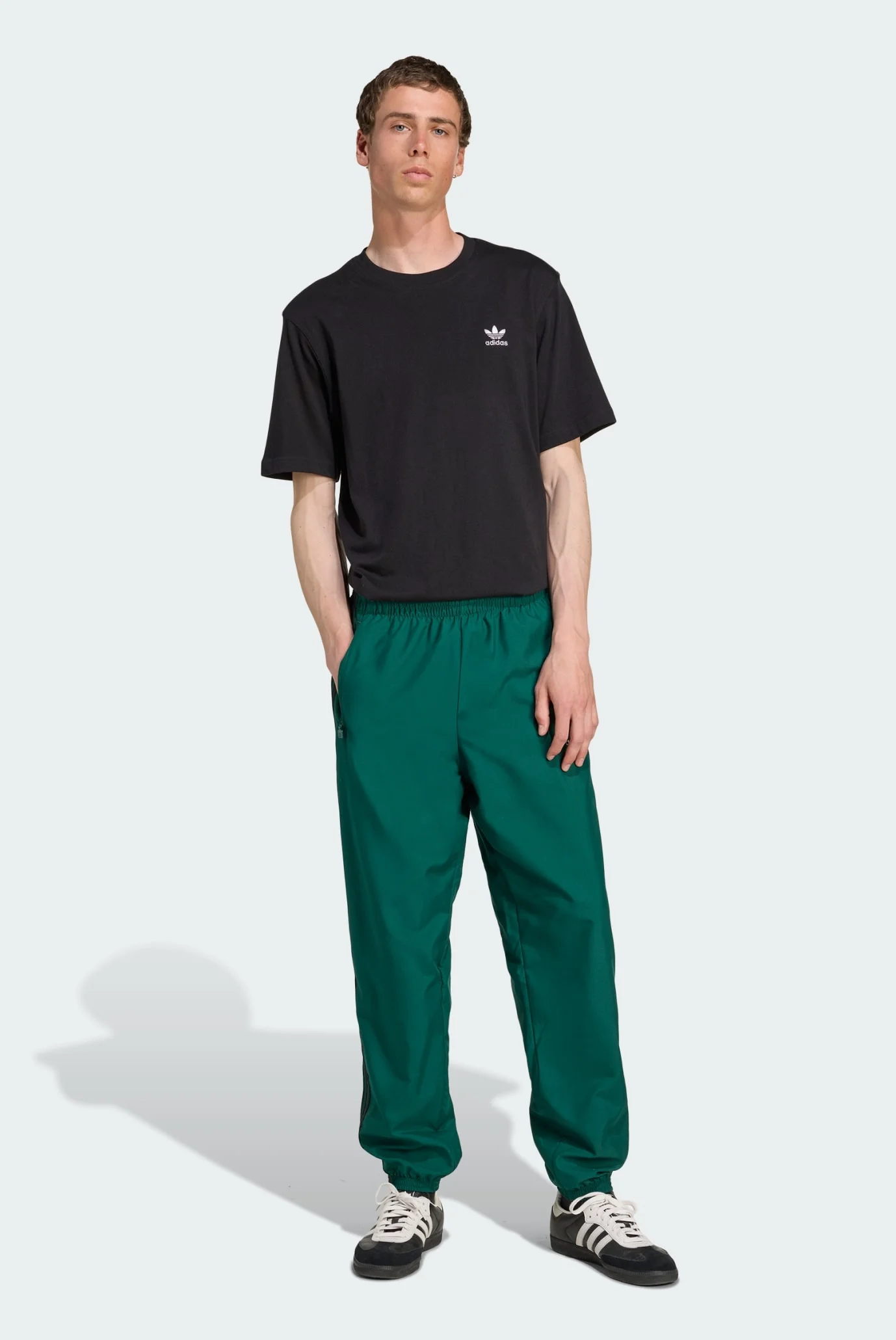 Мужские темно-зеленые спортивные брюки Brushed Woven Track adidas