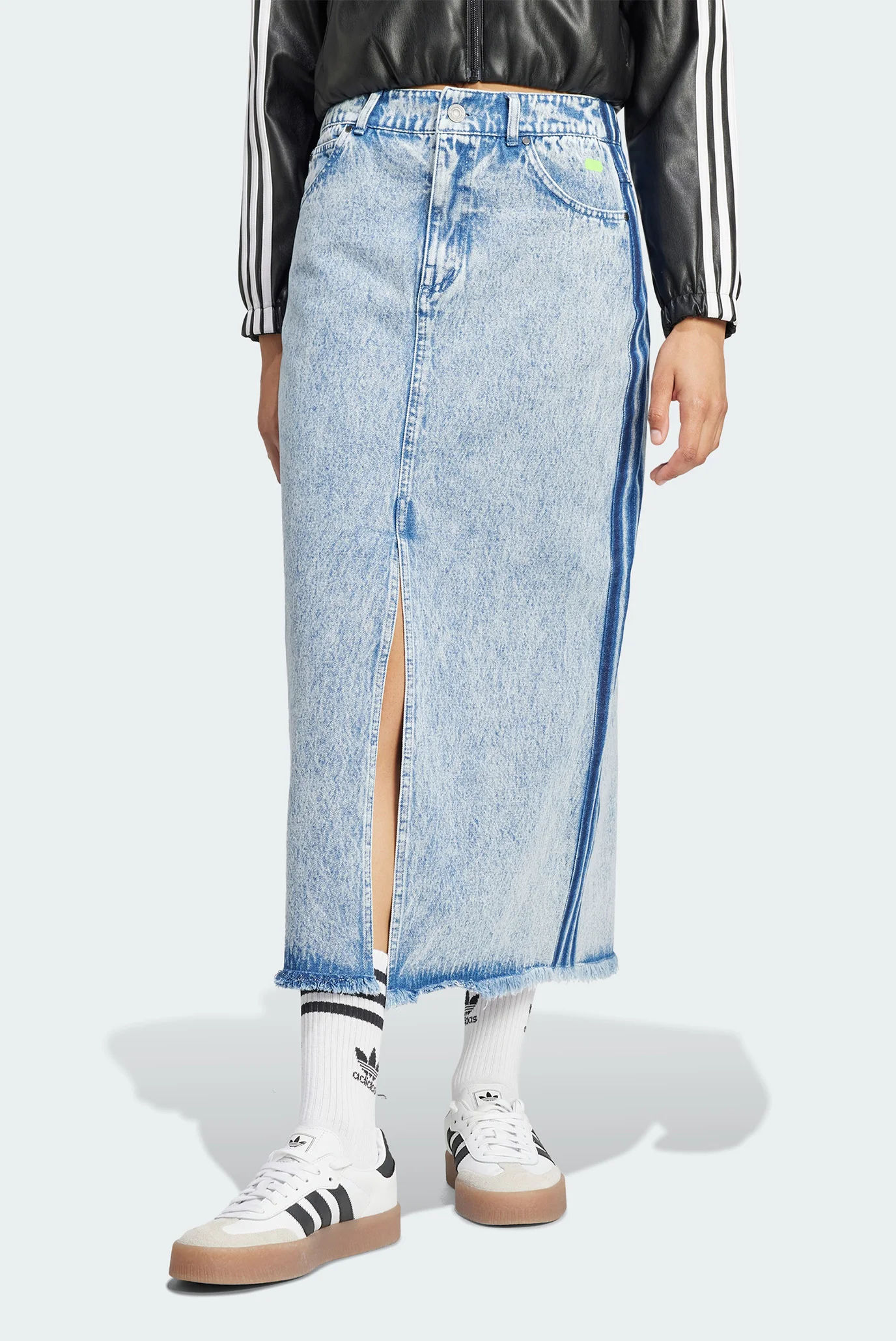 ヒデ Женская голубая джинсовая юбка KSENIASCHNAIDER Denim Maxi adidas