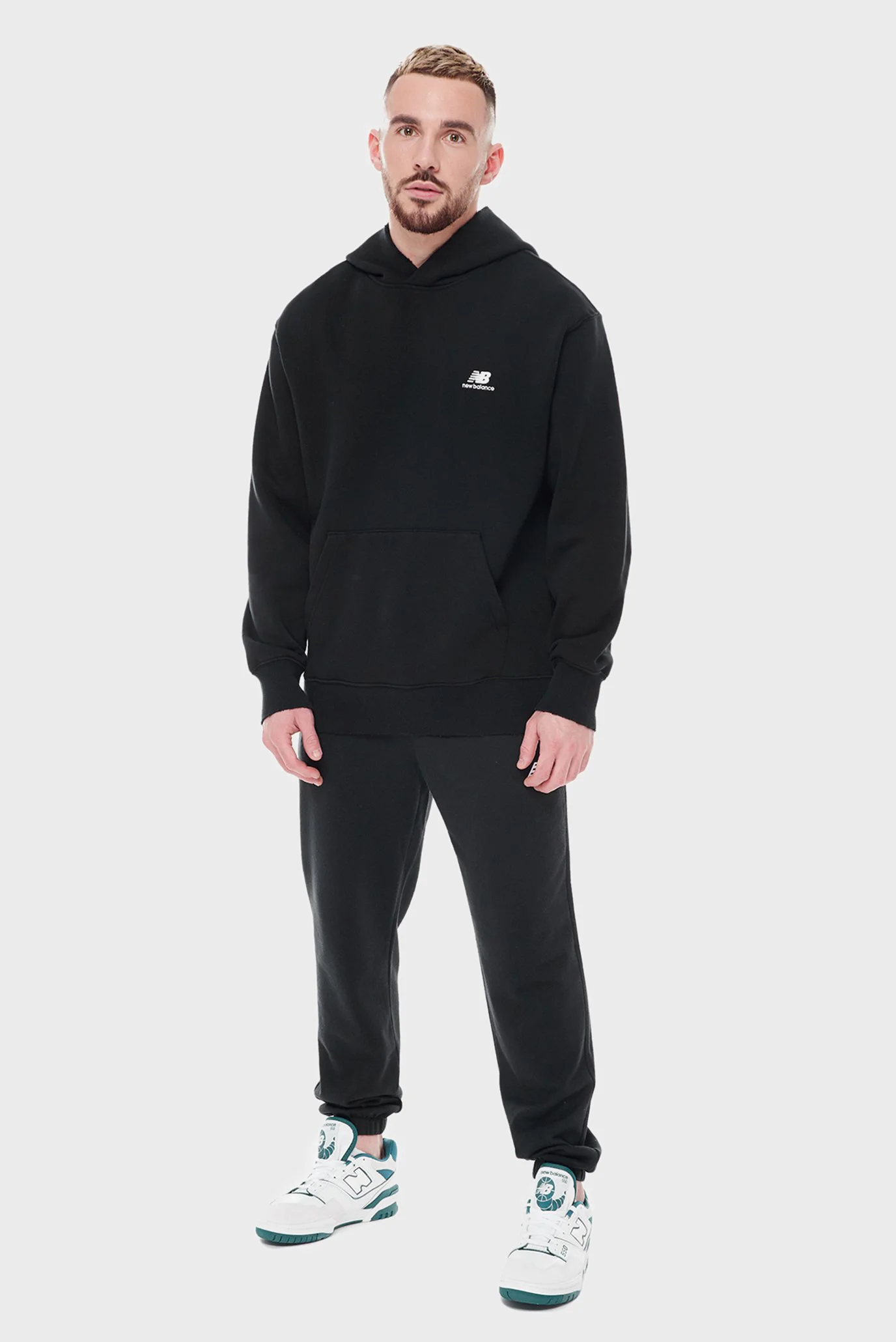 Чоловіче чорне худі Hoops Fleece New Balance MT33586BK — MD-Fashion
