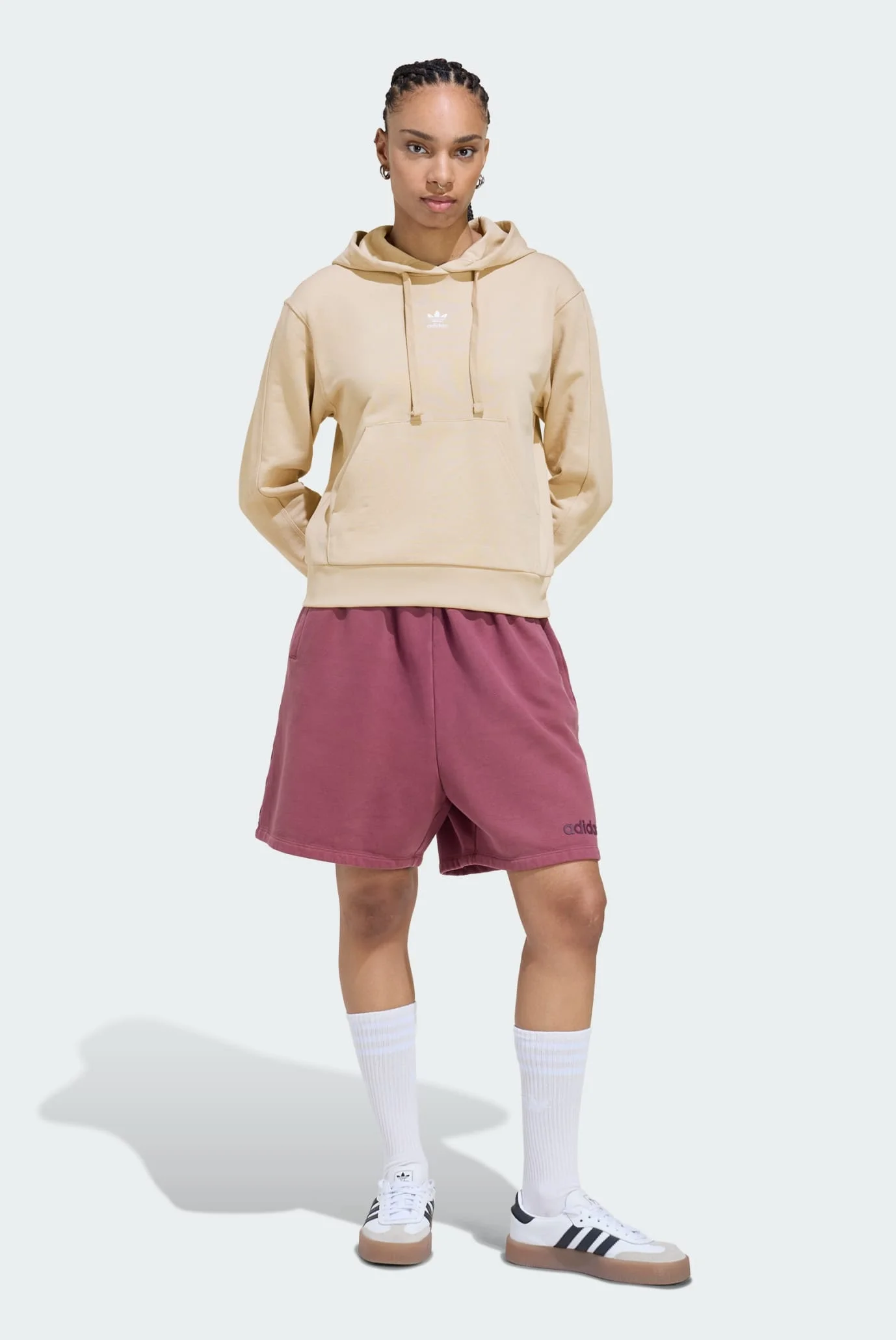 Женское бежевое худи ESSENTIALS FRENCH TERRY REGULAR adidas KE1241