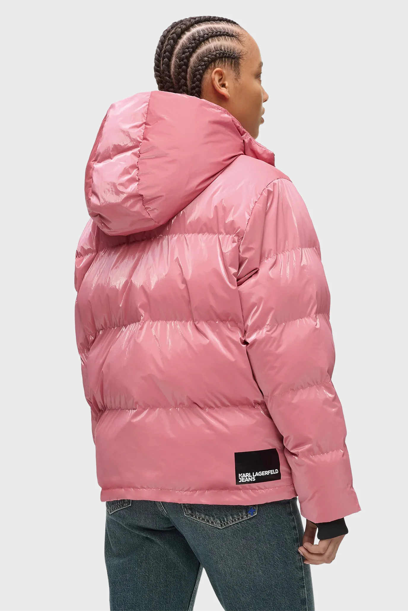 Женская розовая куртка pearlized puffer Karl Lagerfeld Jeans