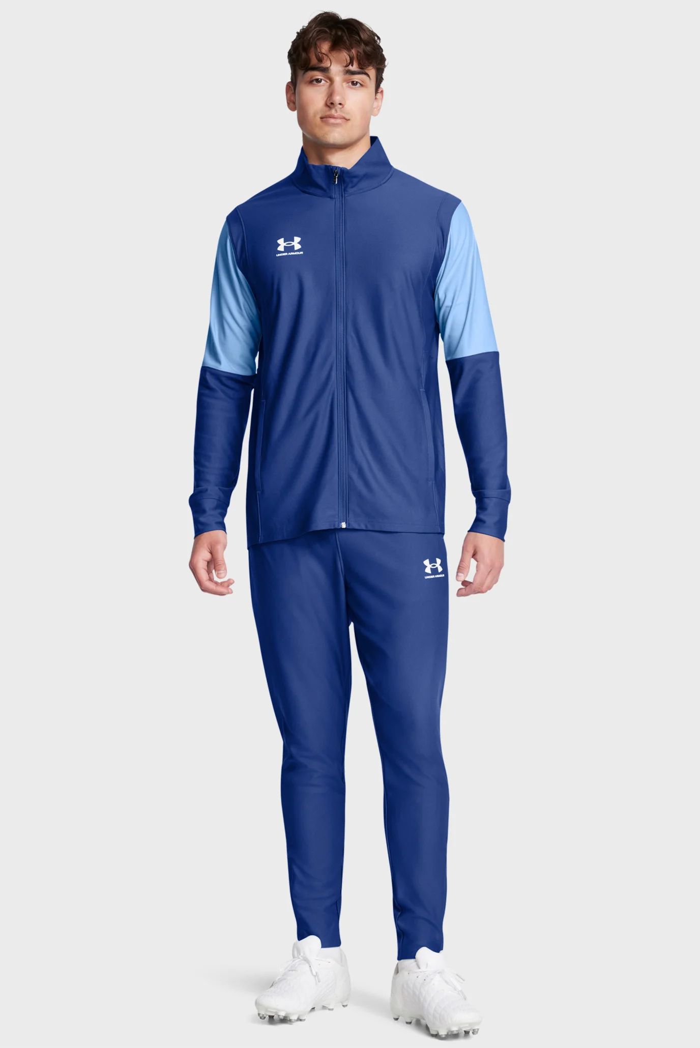 UNDER ARMOUR MD 長袖シャツとRECHARGEタイツセット Мужской синий спортивный костюм (кофта, брюки) UA M's Ch