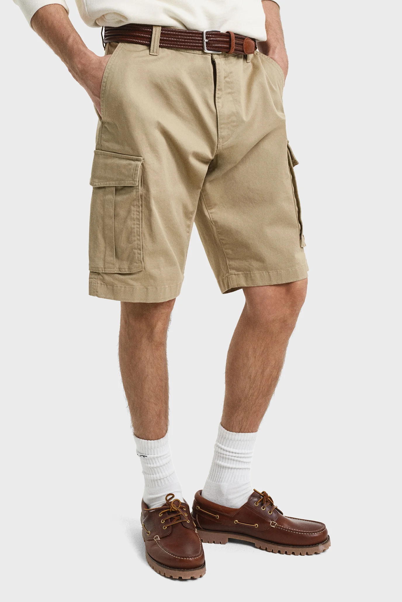 shorty's バックパック Мужские бежевые шорты RELAXED TWILL CARGO SHORTS Gant 205069 — MD