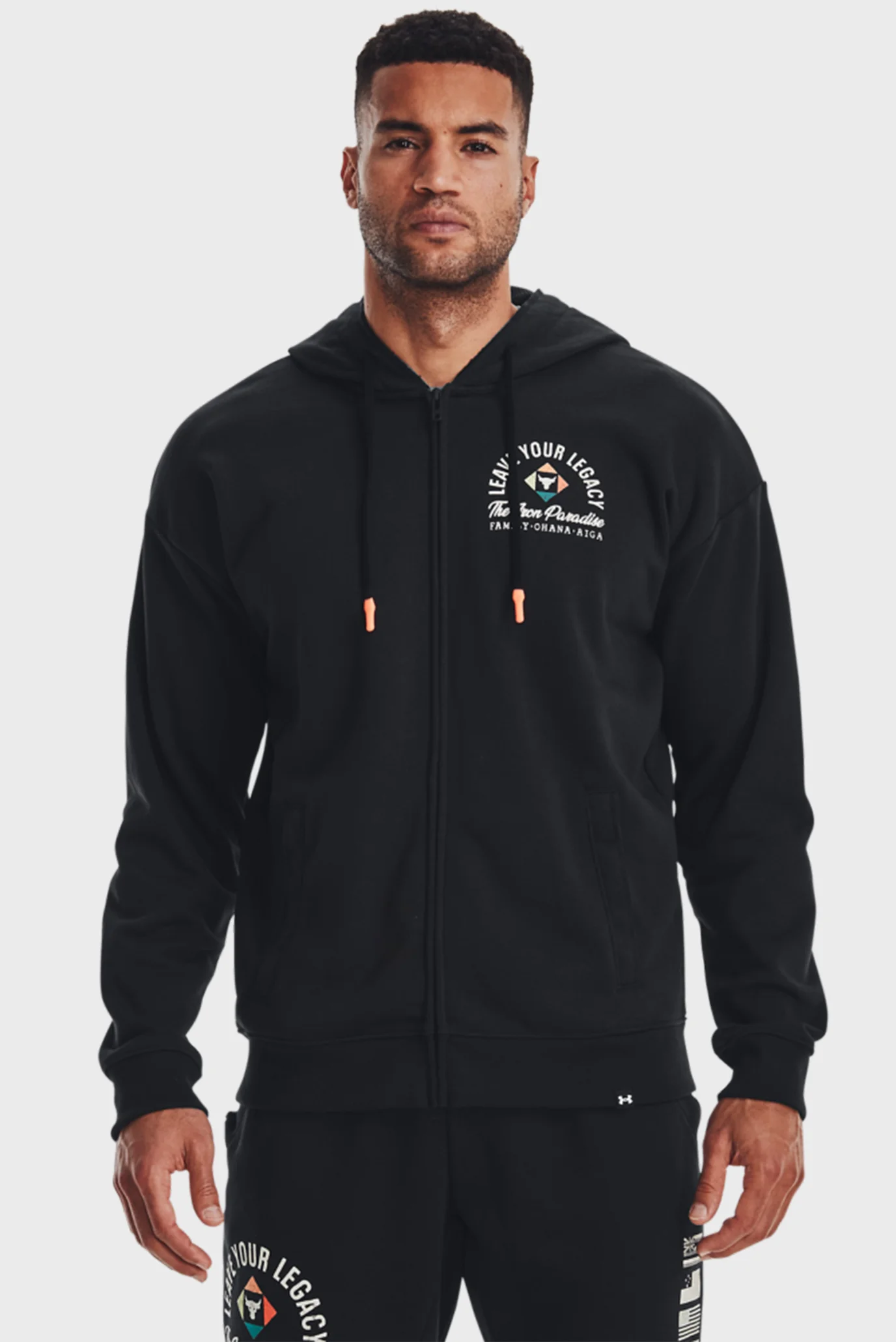 Чоловіче чорне худі Pjt Rck HW Terry FZ Fam Under Armour 1377436