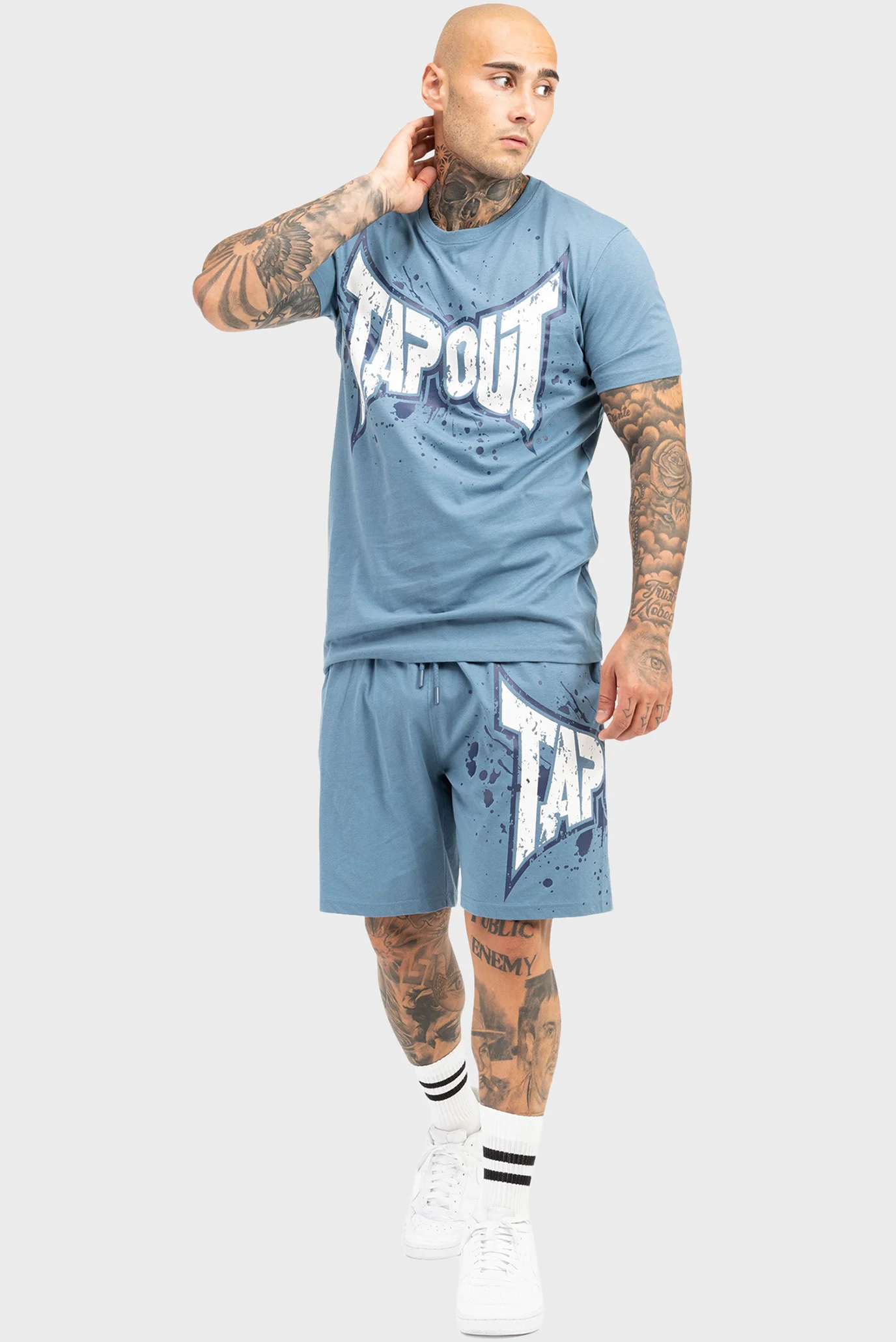 Мужской голубой комплект одежды (футболка, шорты) DUNLAB TapOut