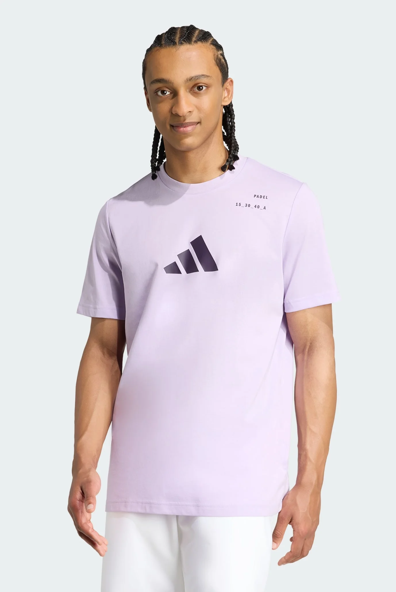 はるページ Чоловіча бузкова футболка Padel Category Graphic adidas JV8501