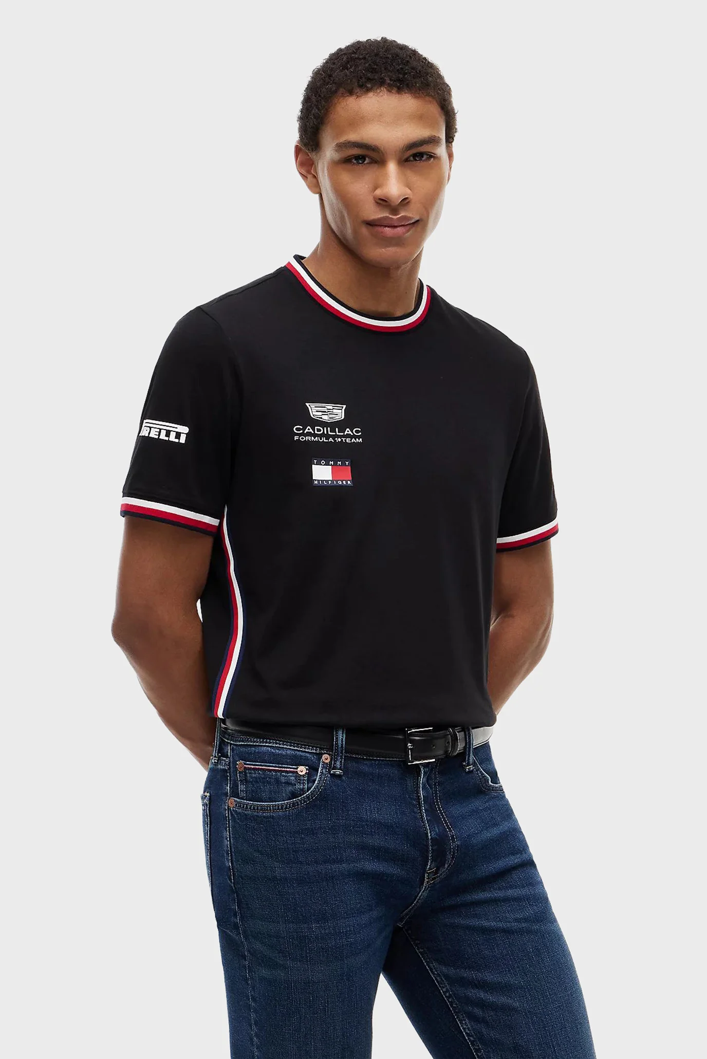 トミー Мужская черная футболка TH x Cadillac Formula 1® Team Tommy