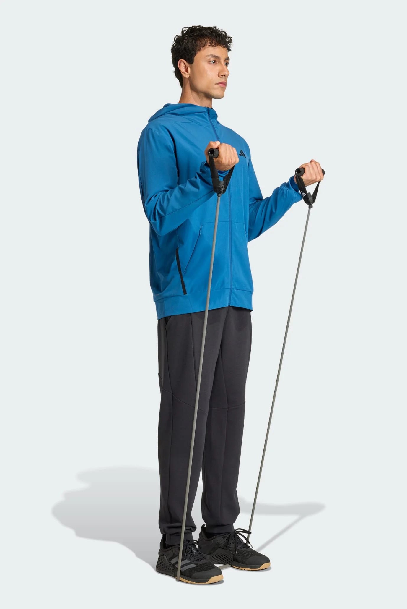 Мужское синее худи D4T WORKOUT FULL-ZIP adidas KA4825 — MD-Fashion