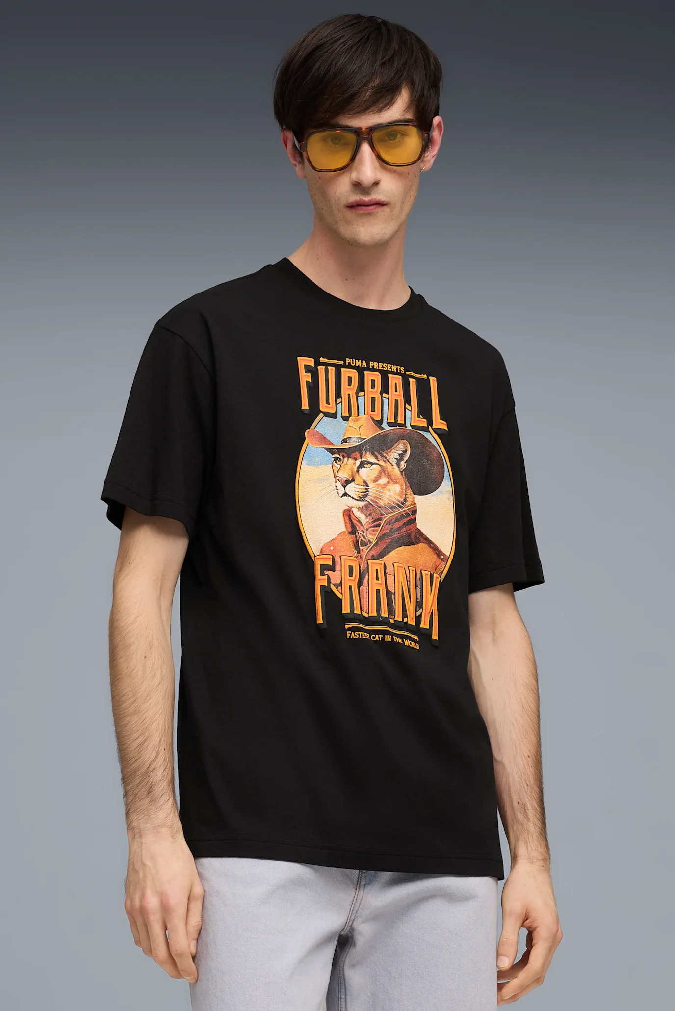 Чоловіча чорна футболка Graphic Cat Relaxed Tee Men PUMA 634434_01
