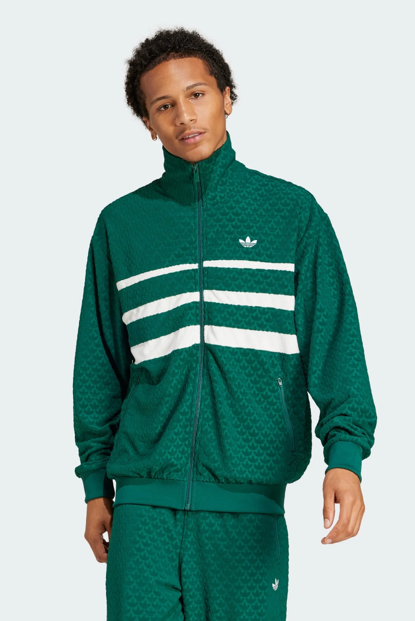Чоловіча зелена спортивна кофта з візерунком Monogram adidas